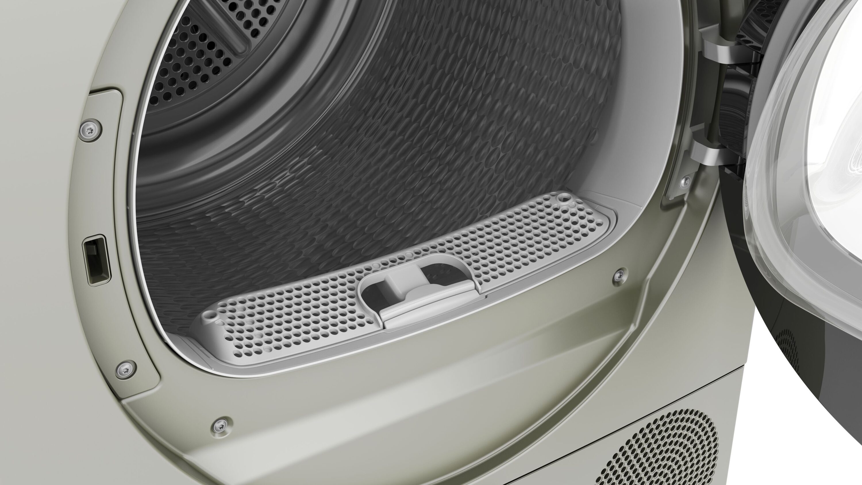Secadora eléctrica sin ventilación con bomba de calor apilable Bosch Serie 800 de 4 pies cúbicos con ciclo de vapor (acero perla) certificada por Energy Star WQB245AXUC