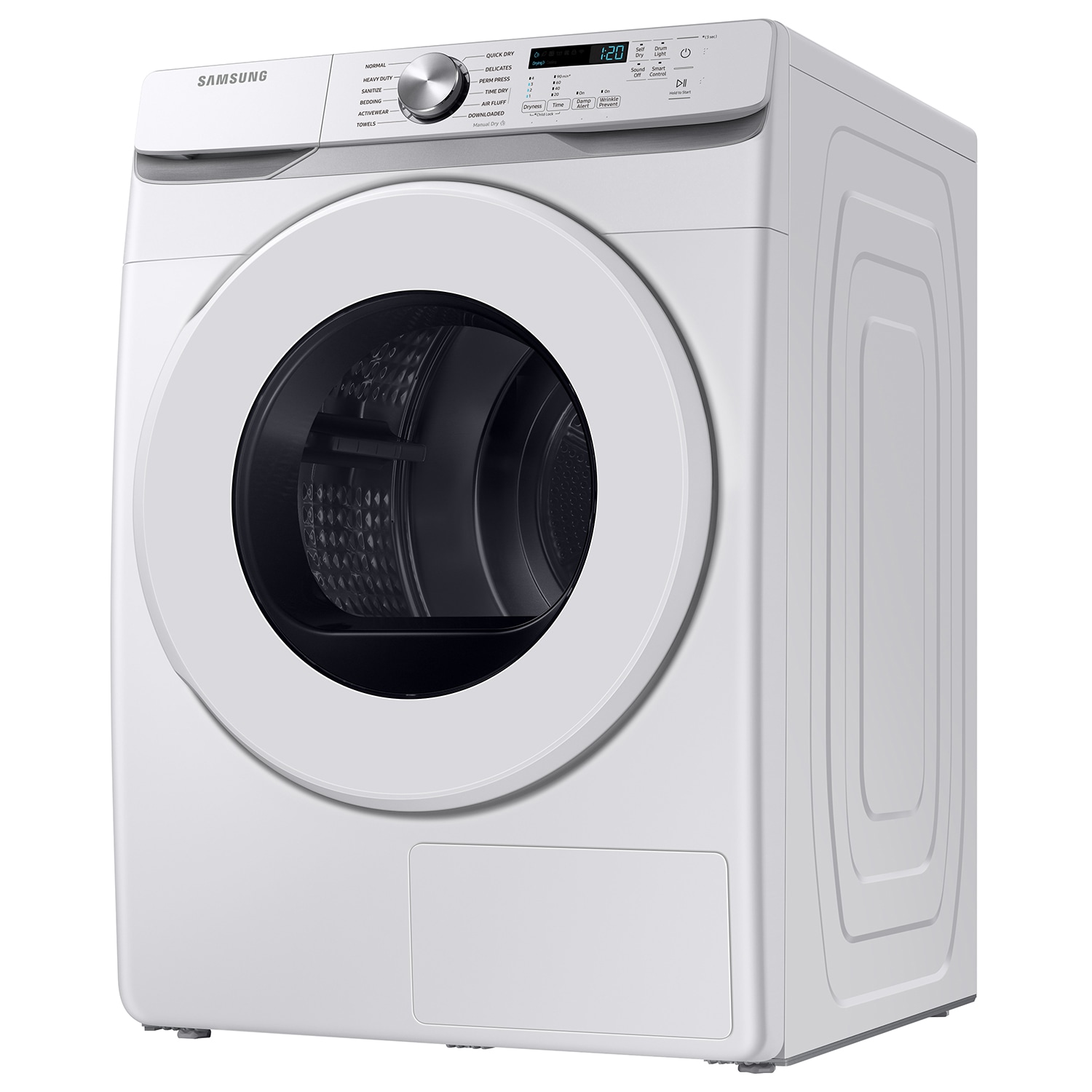 Secadora eléctrica apilable sin ventilación con bomba de calor de 7.5 pies cúbicos (blanca) certificada por Energy Star DV45DG6000HW de Samsung.