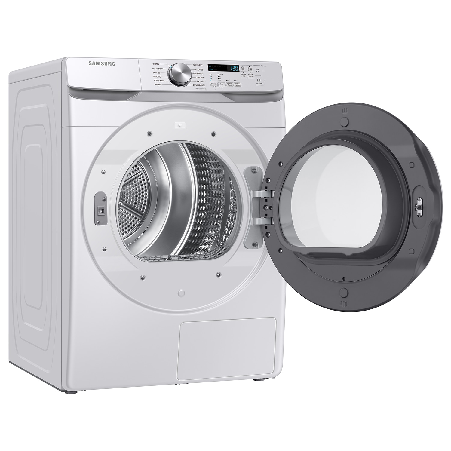 Secadora eléctrica apilable sin ventilación con bomba de calor de 7.5 pies cúbicos (blanca) certificada por Energy Star DV45DG6000HW de Samsung.