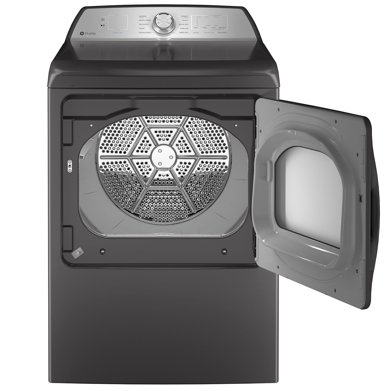 Secadora eléctrica con ventilación de 7.4 pies cúbicos de la línea GE Profile (Gris Diamante) Certificado Energy Star PTD60EBPRDG