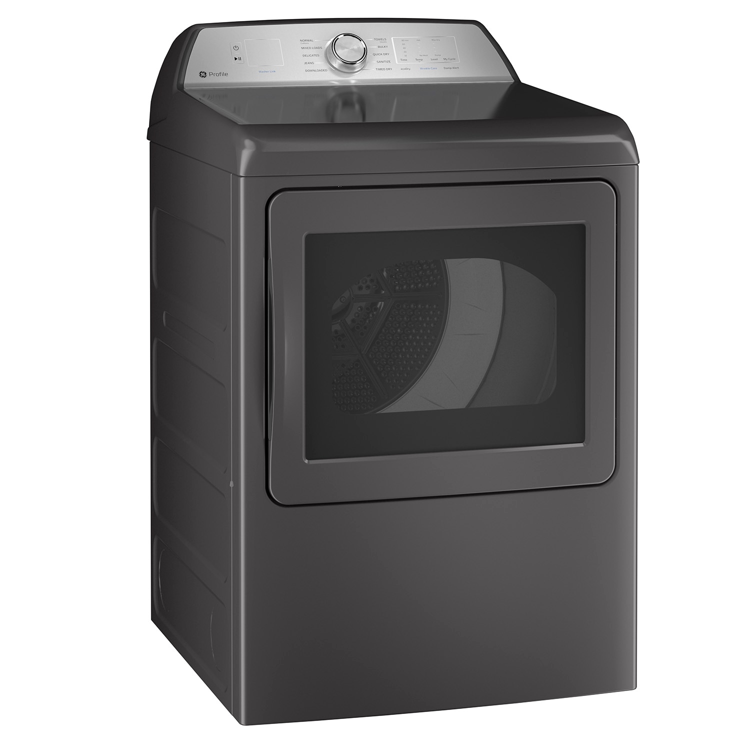 Secadora de gas compatible inteligente con ventilación de 7.4 pies cúbicos de GE Profile (Gris Diamante) Certificada por Energy Star PTD60GBPRDG
