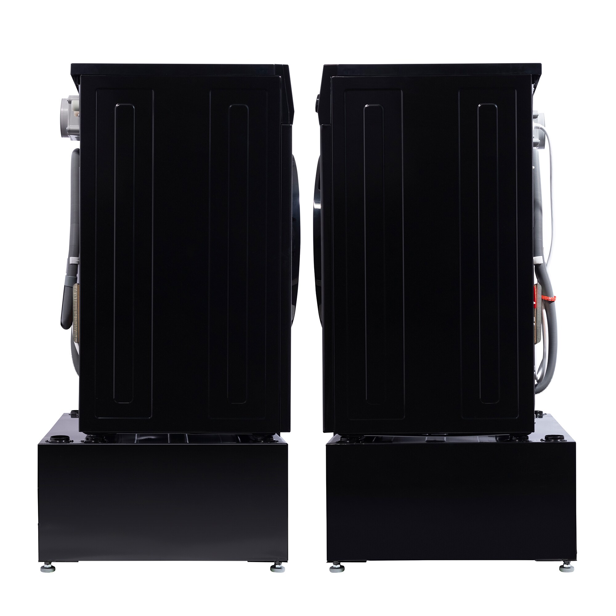 Combo de lavadora secadora todo en uno de capacidad de 1.62 pies cúbicos en color negro con ventilación avanzada Equator EZ 4600 B + PDL 4455