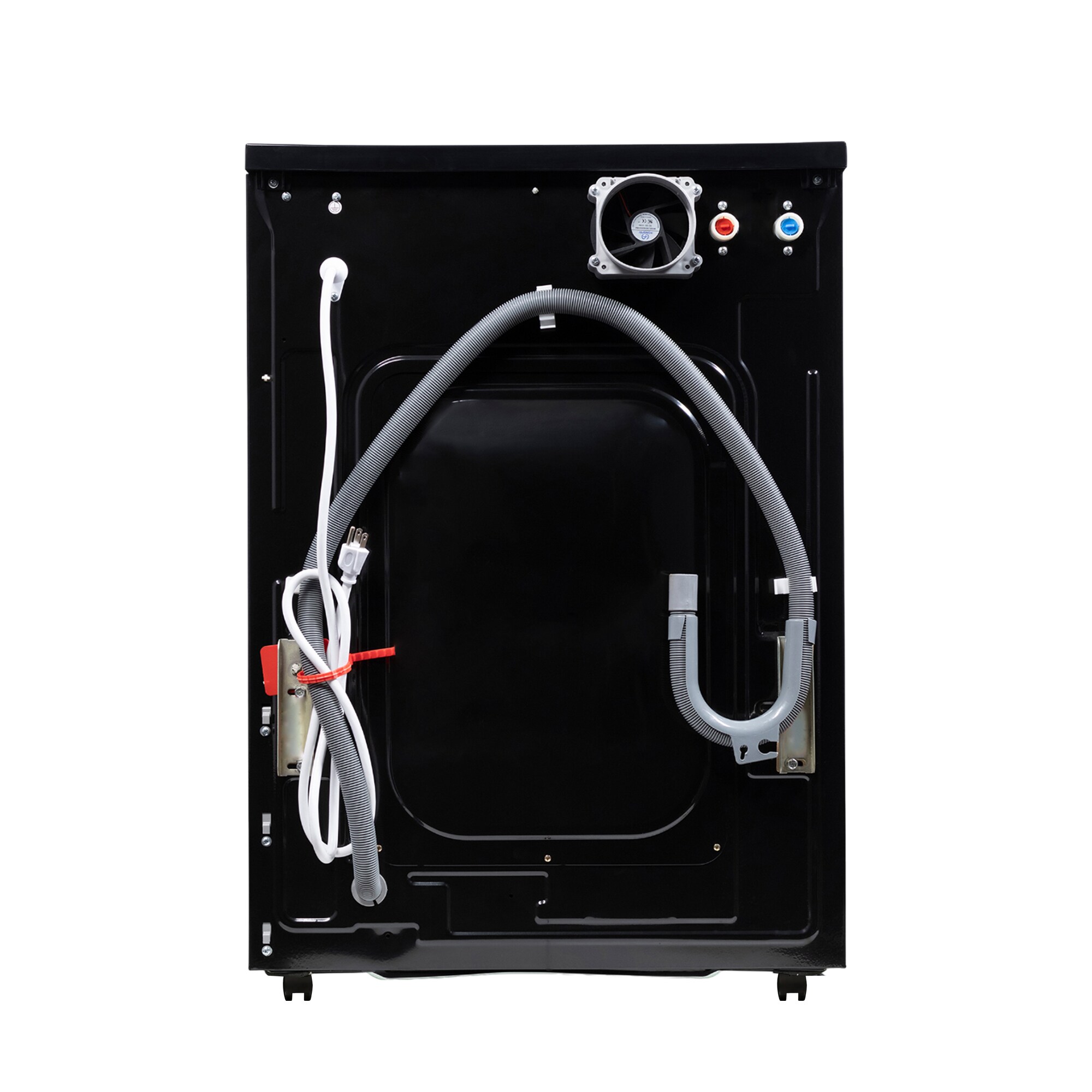Combo de lavadora secadora todo en uno de capacidad de 1.62 pies cúbicos en color negro con ventilación Equator Advanced Appliances 4600 B + PBK 1070