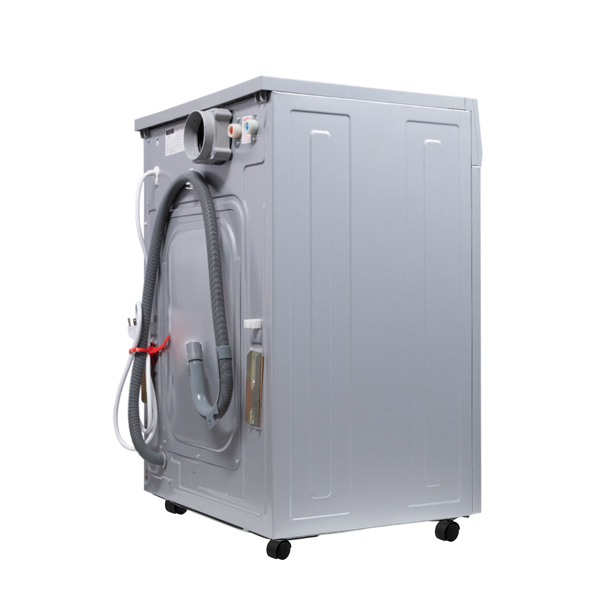Combo Lavadora Secadora Todo en Uno plateado con ventilación con capacidad de 1.62 pies cúbicos de Equator Advanced Appliances 4600 S + PBK 1070