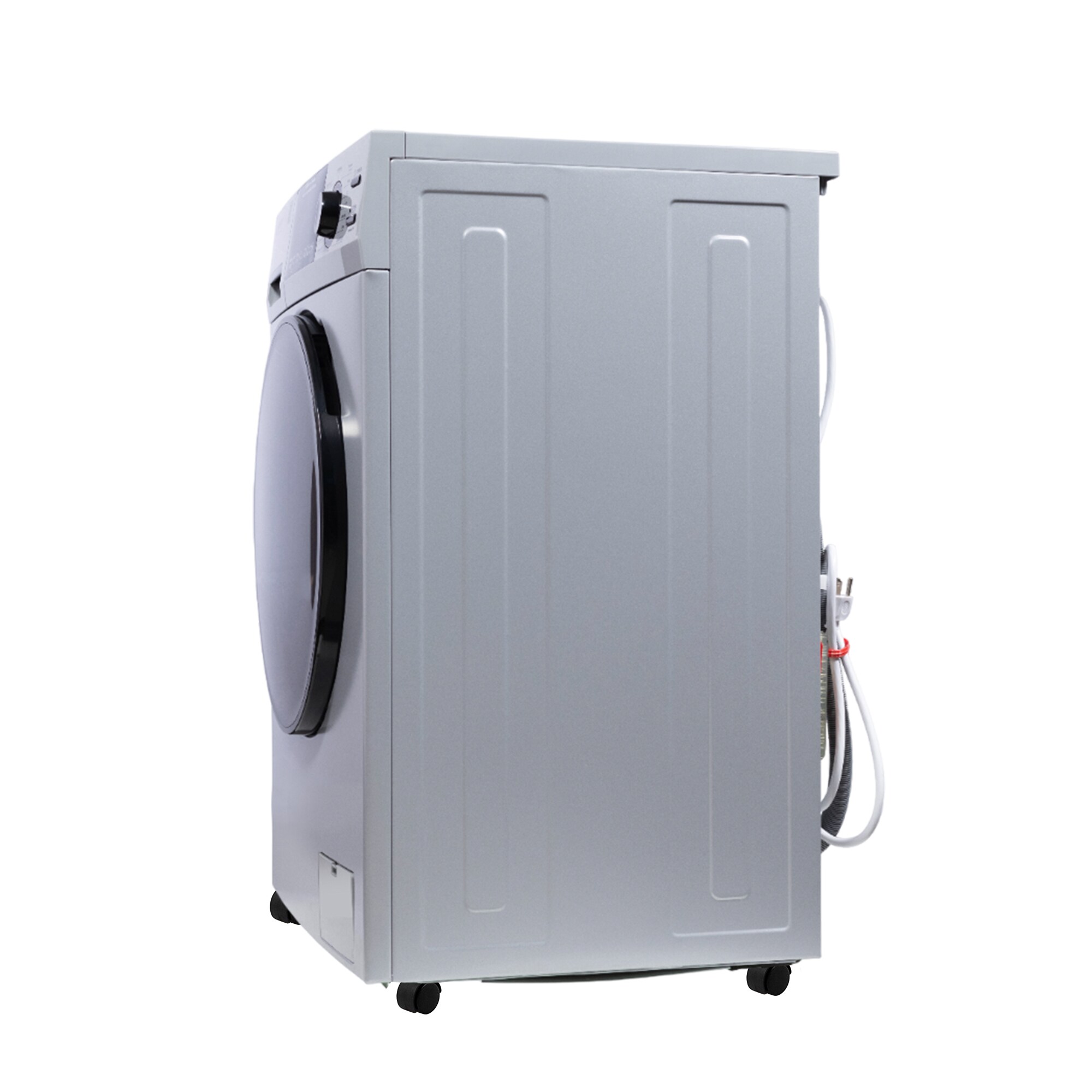 Combo Lavadora Secadora Todo en Uno plateado con ventilación con capacidad de 1.62 pies cúbicos de Equator Advanced Appliances 4600 S + PBK 1070