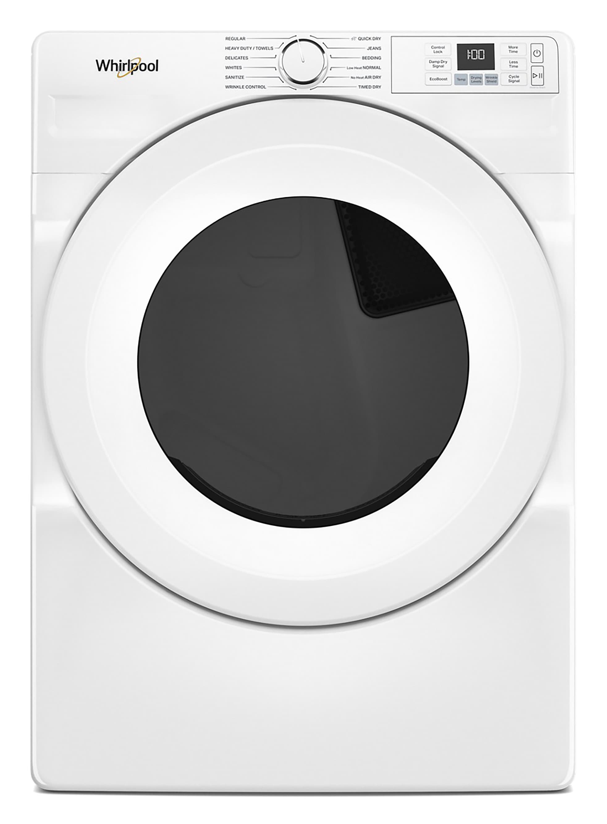 Secadora eléctrica ventilada de Whirlpool de 7.4 pies cúbicos (blanca) WED4720RW