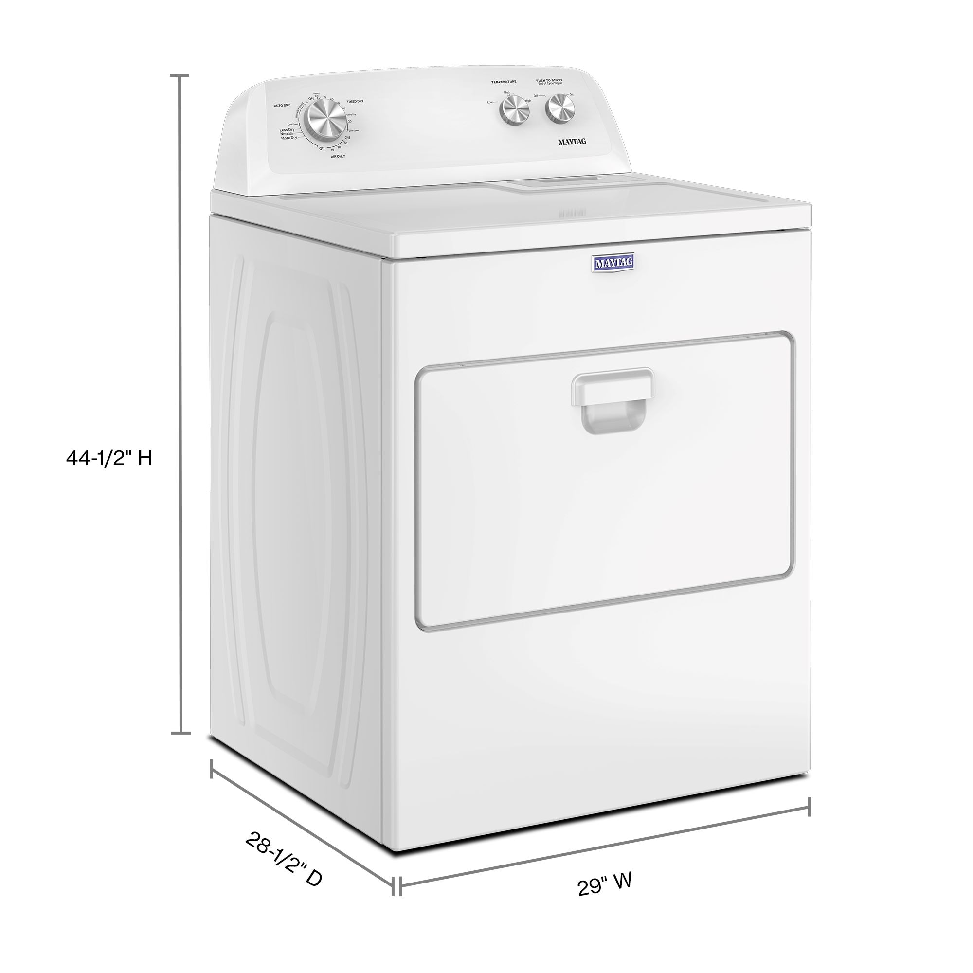 Secadora eléctrica de ventilación de 7 pies cúbicos (Blanca) MED4005SW de Maytag