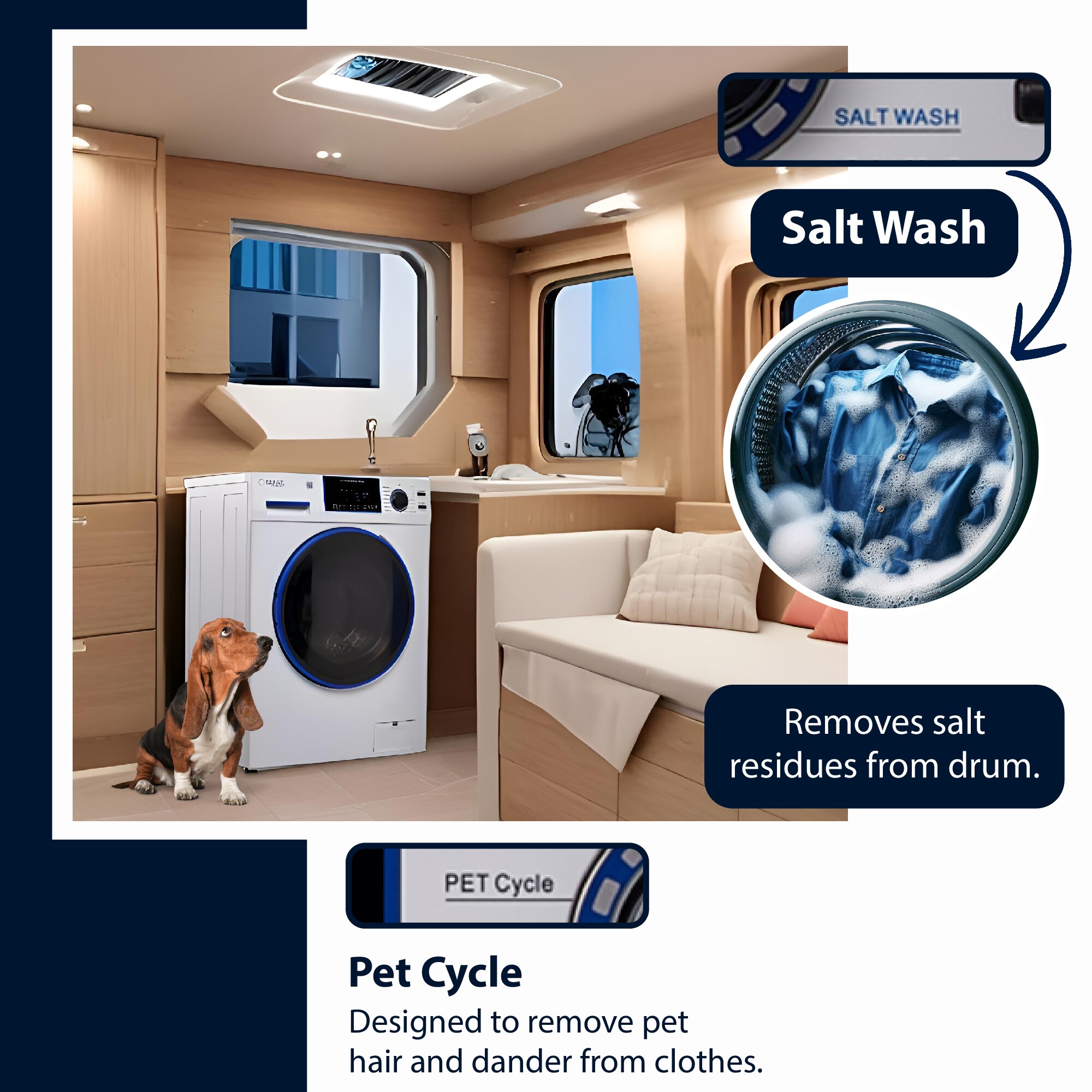 Combo Lavadora Secadora Todo en Uno de 1.62 pies cúbicos, Blanca con Ventilación Avanzada EZ 4650 CV MARINE de Equator Advanced Appliances