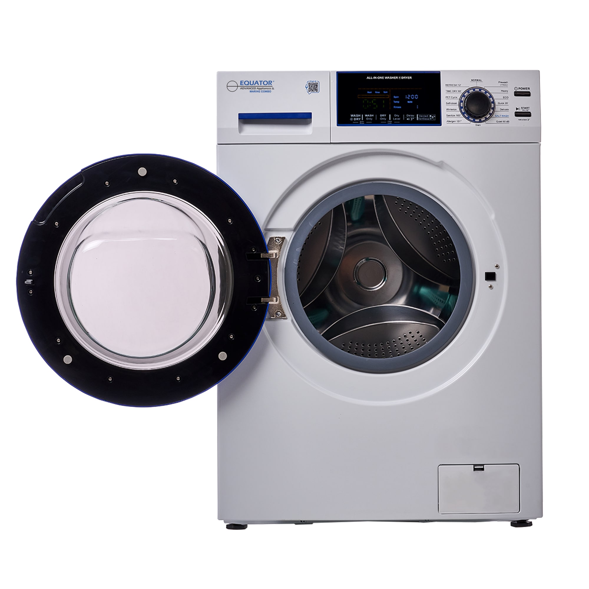 Combo Lavadora Secadora Todo en Uno de 1.62 pies cúbicos, Blanca con Ventilación Avanzada EZ 4650 CV MARINE de Equator Advanced Appliances
