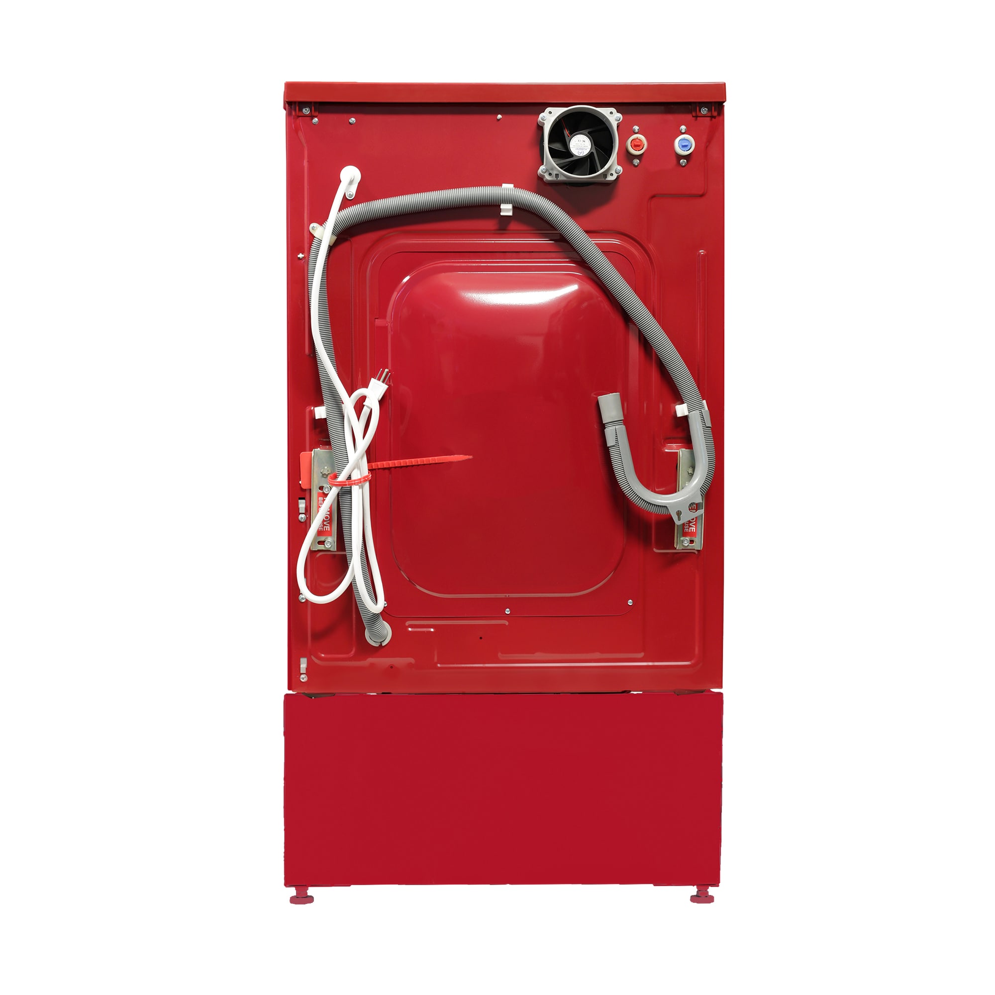 Combo lavadora secadora todo en uno con capacidad de 1.62 pies cúbicos en color rojo, modelo EZ 4600 M + PDL 4455 de Equator Advanced Appliances.