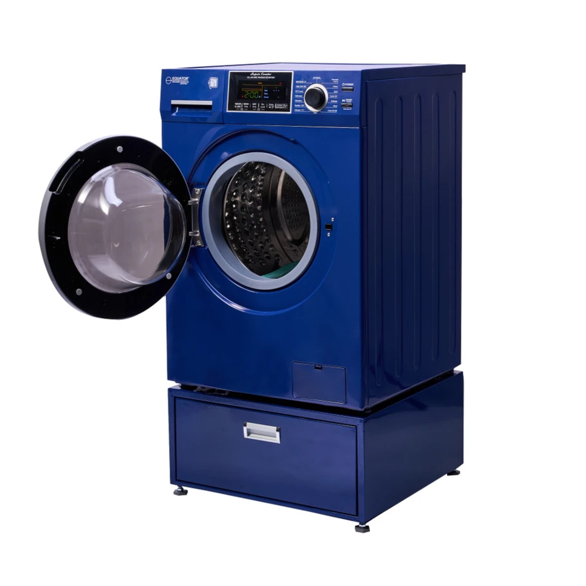 Combo Lavadora-Secadora todo en uno con ventilación azul de 1.9 pies cúbicos de capacidad EZ5500 + PDL 4455 MB de Equator Advanced Appliances