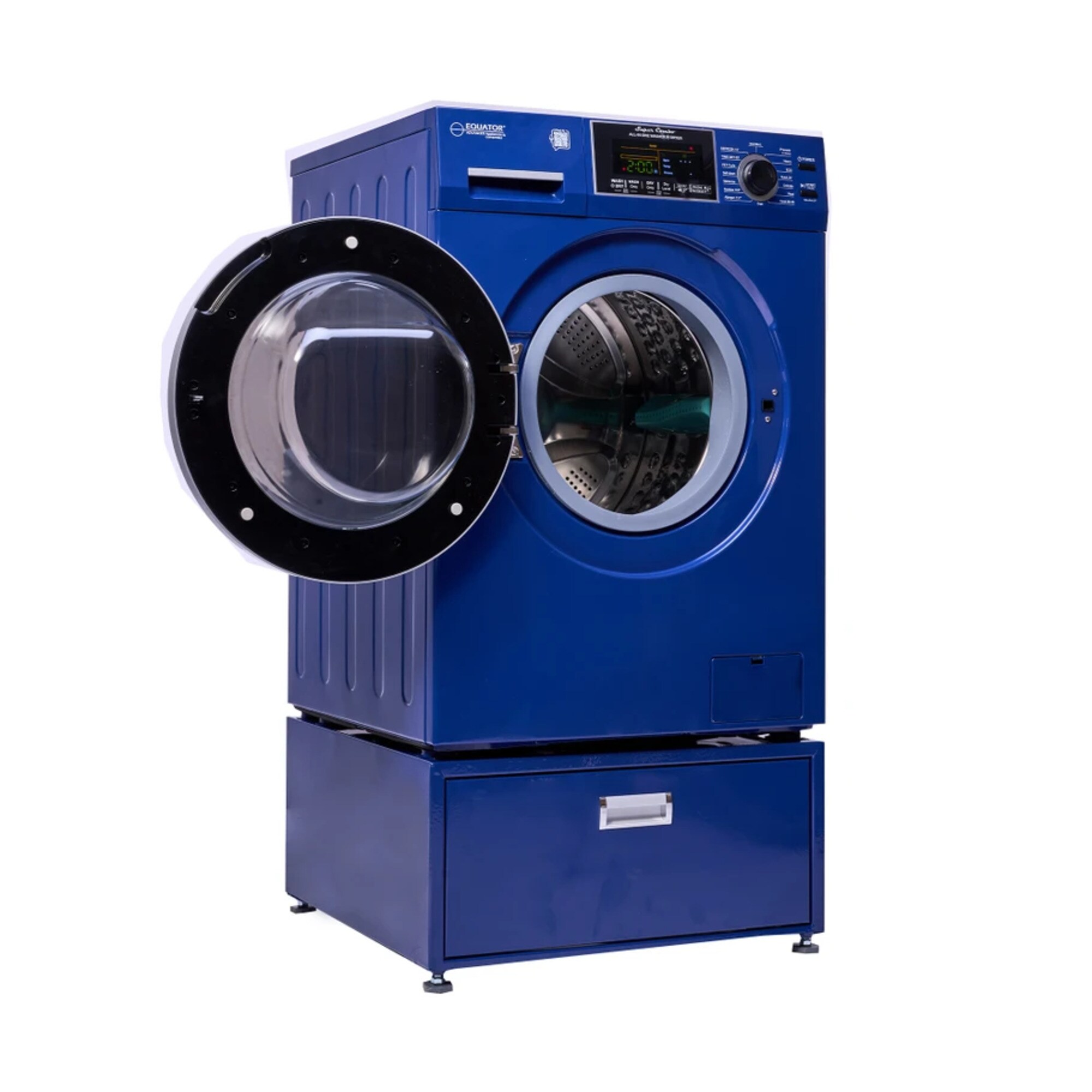 Combo Lavadora-Secadora todo en uno con ventilación azul de 1.9 pies cúbicos de capacidad EZ5500 + PDL 4455 MB de Equator Advanced Appliances