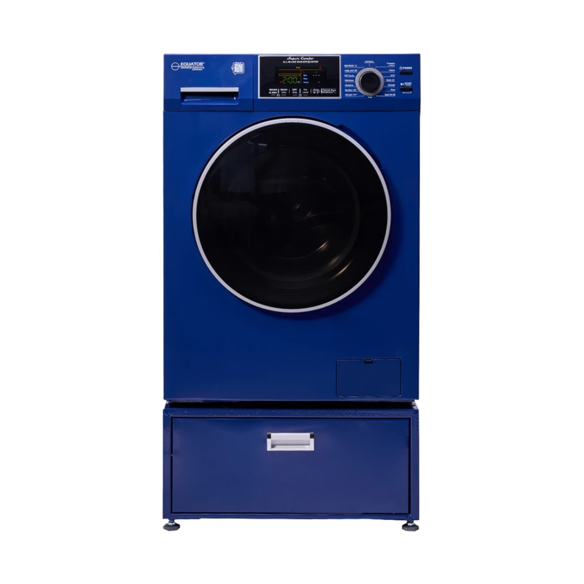 Combo Lavadora-Secadora todo en uno con ventilación azul de 1.9 pies cúbicos de capacidad EZ5500 + PDL 4455 MB de Equator Advanced Appliances