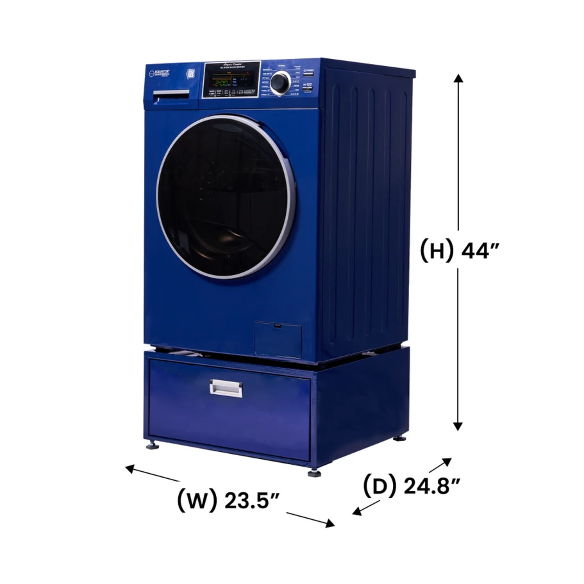 Combo Lavadora-Secadora todo en uno con ventilación azul de 1.9 pies cúbicos de capacidad EZ5500 + PDL 4455 MB de Equator Advanced Appliances