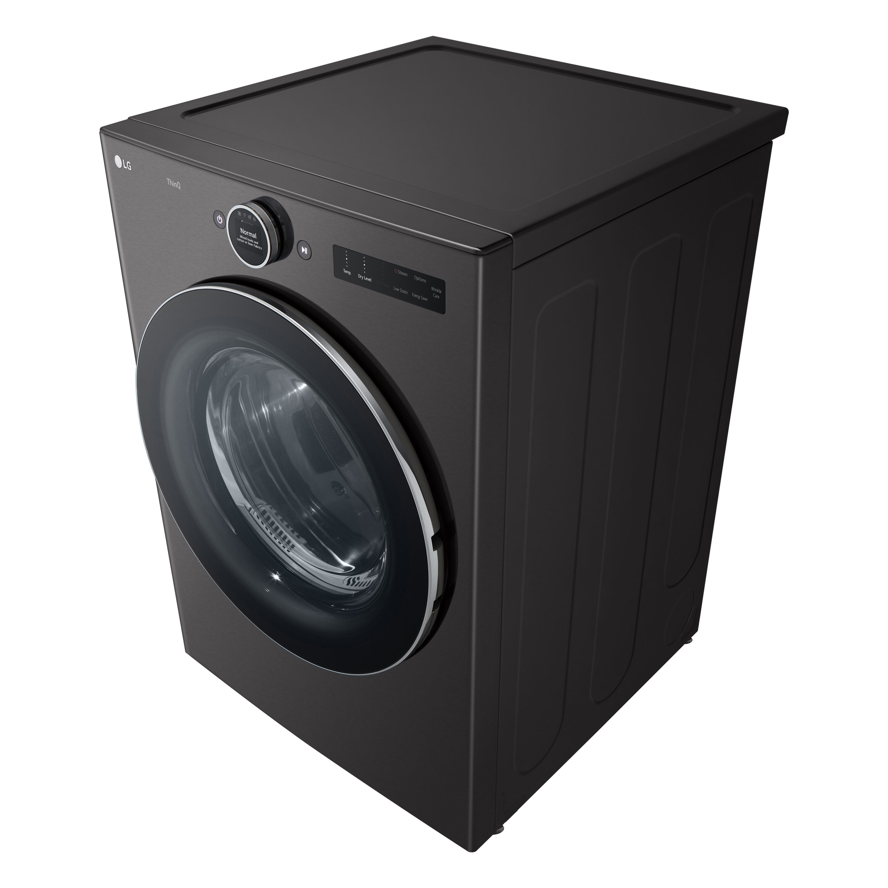 Secadora a gas compatible con vapor empotrable de 7.4 pies cúbicos de LG (Acero Negro) con ciclo inteligente y compatible con energía Star Certified DLGX6701B