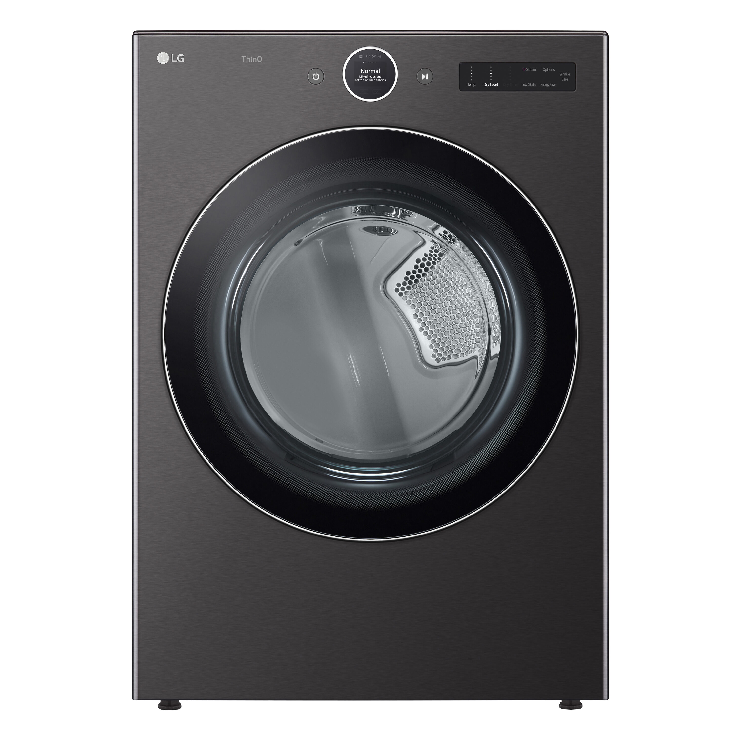 Secadora a gas compatible con vapor empotrable de 7.4 pies cúbicos de LG (Acero Negro) con ciclo inteligente y compatible con energía Star Certified DLGX6701B
