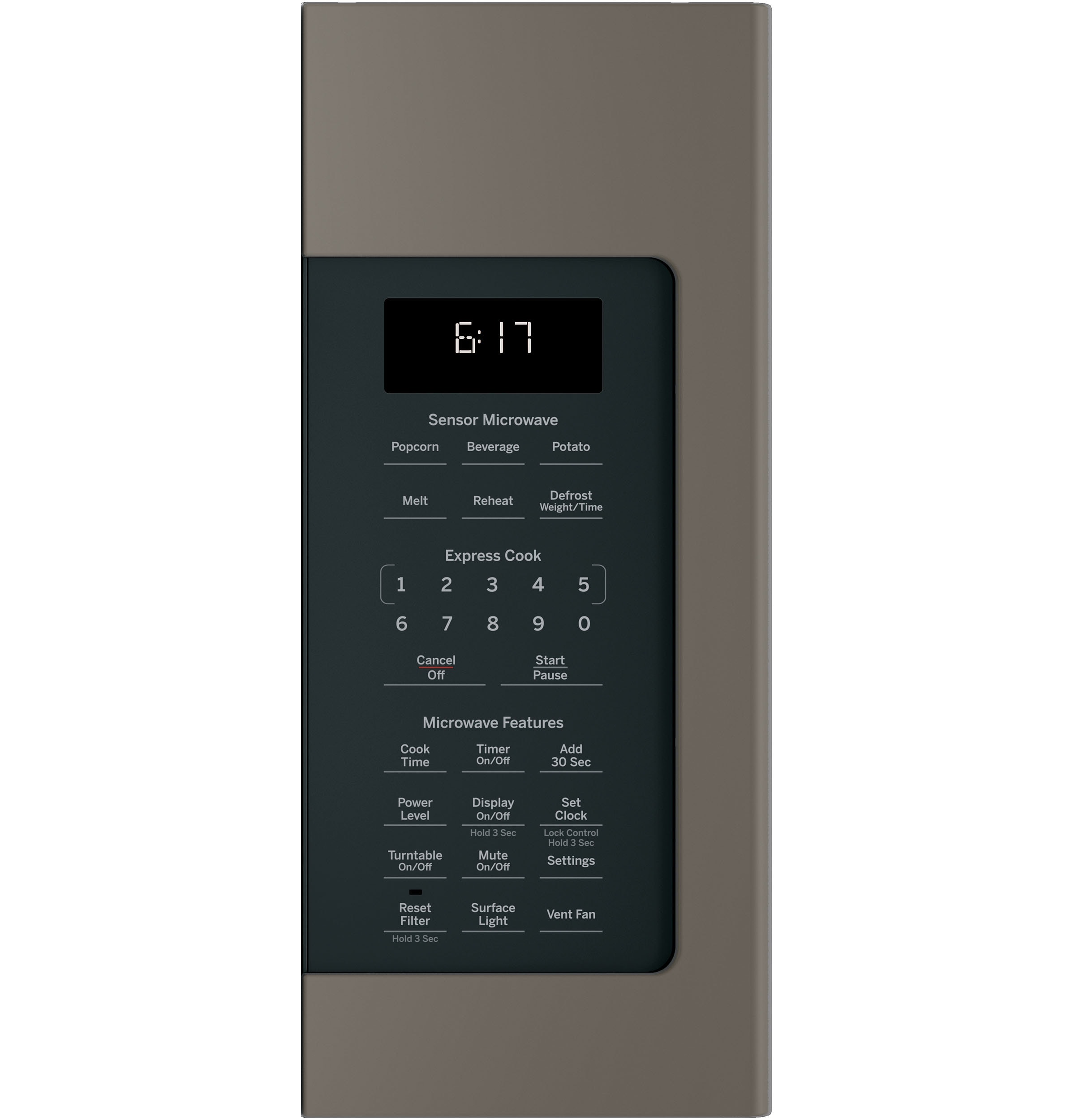 Microondas sobre la estufa GE de 1.7 pies cúbicos con cocción por sensor (gris pizarra) 29.9 pulgadas JVM6175EKES