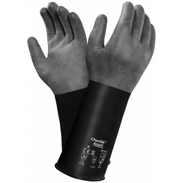Guantes Resistentes a Productos Químicos Ansell de 14 pulgadas, de Butilo, 10, 1 par - 38-514