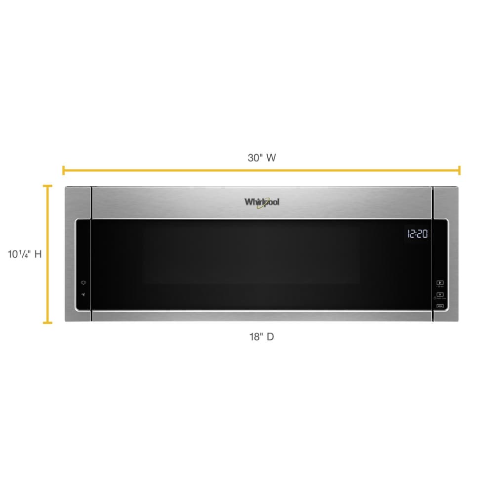 Horno de Microondas Empotrable Whirlpool de 1.1 pies cúbicos y perfil bajo de 30 pulgadas sobre la estufa (acero inoxidable) WML55011HS