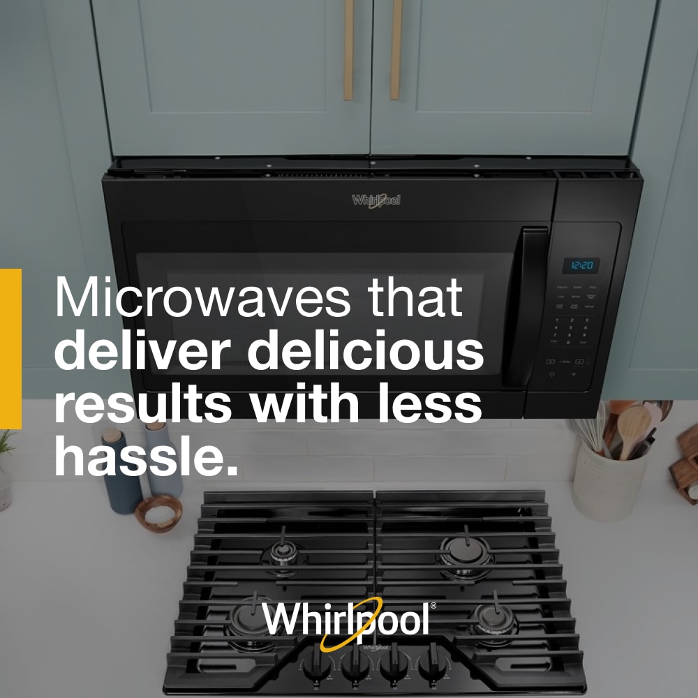Microondas de pared de 1.7 pies cúbicos con ventilador de 2 velocidades Whirlpool de 29.94 pulgadas (Negro)