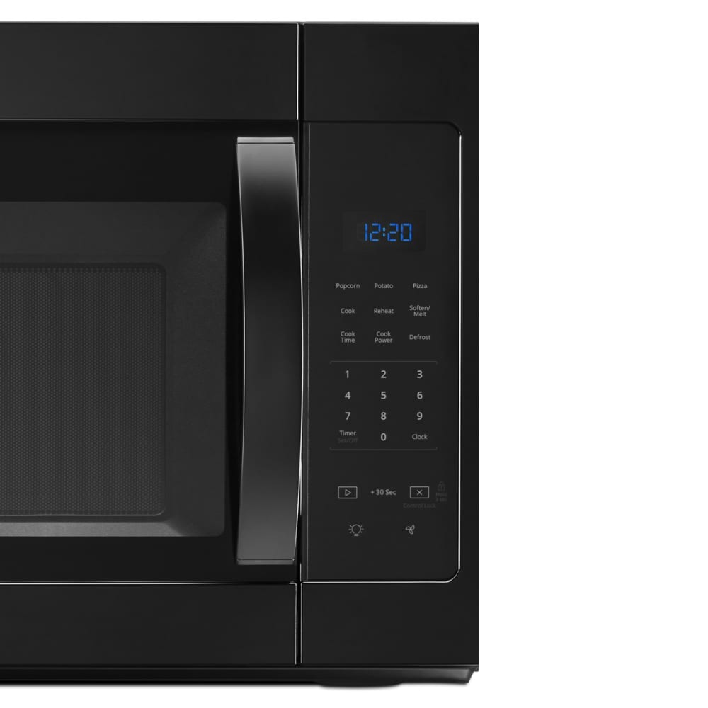 Microondas de pared de 1.7 pies cúbicos con ventilador de 2 velocidades Whirlpool de 29.94 pulgadas (Negro)