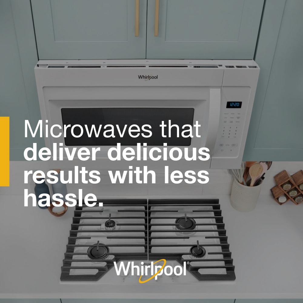Horno de Microondas de 1.7 pies cúbicos en color Blanco de 29.94 pulgadas para montar sobre la estufa con ventilador de 2 velocidades Whirlpool
