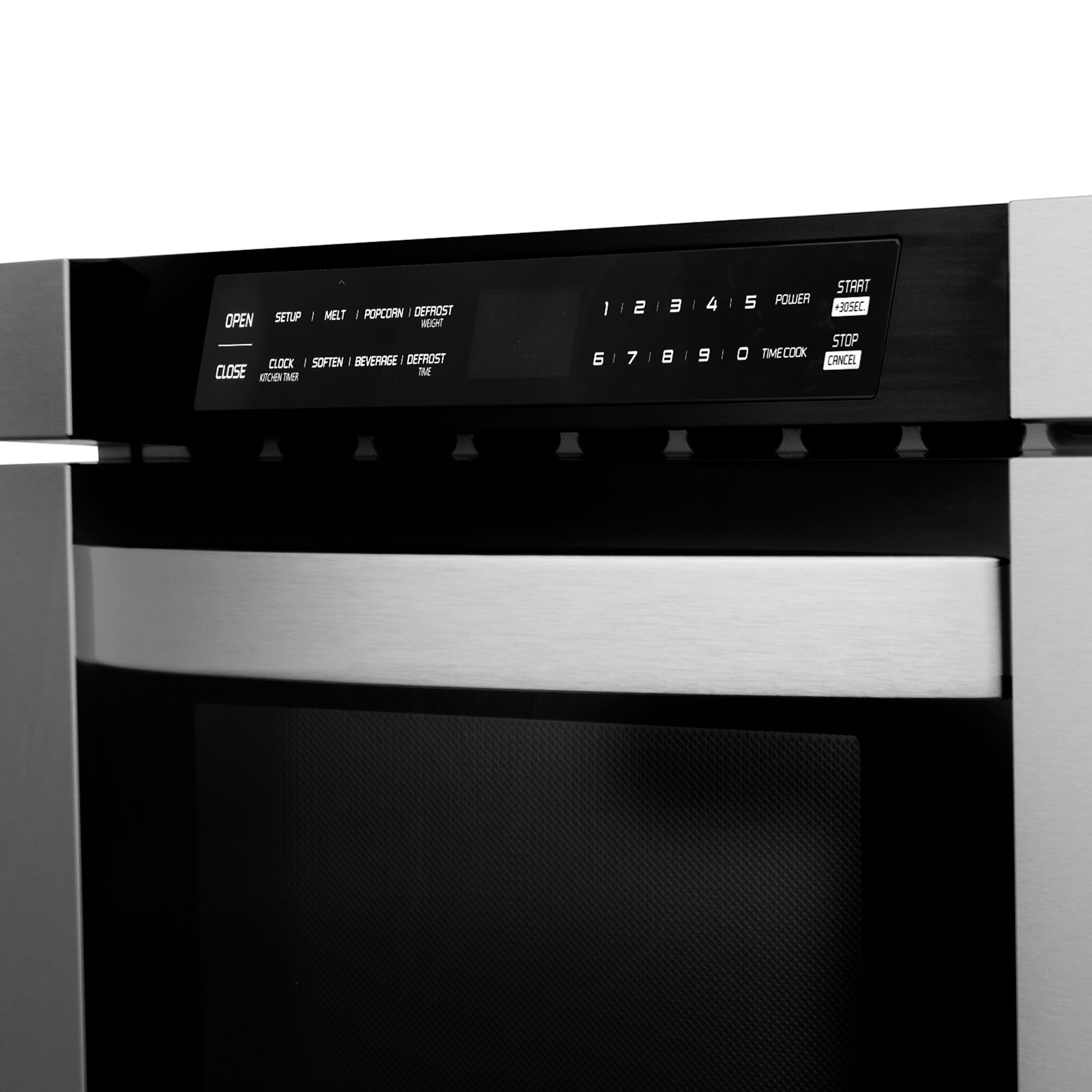 Cajón de Microondas ZLINE KITCHEN & BATH de 23.5 pulgadas y 1.2 pies cúbicos, 1000 Watts (Acero Inoxidable, Mango Moderno) MWD-1