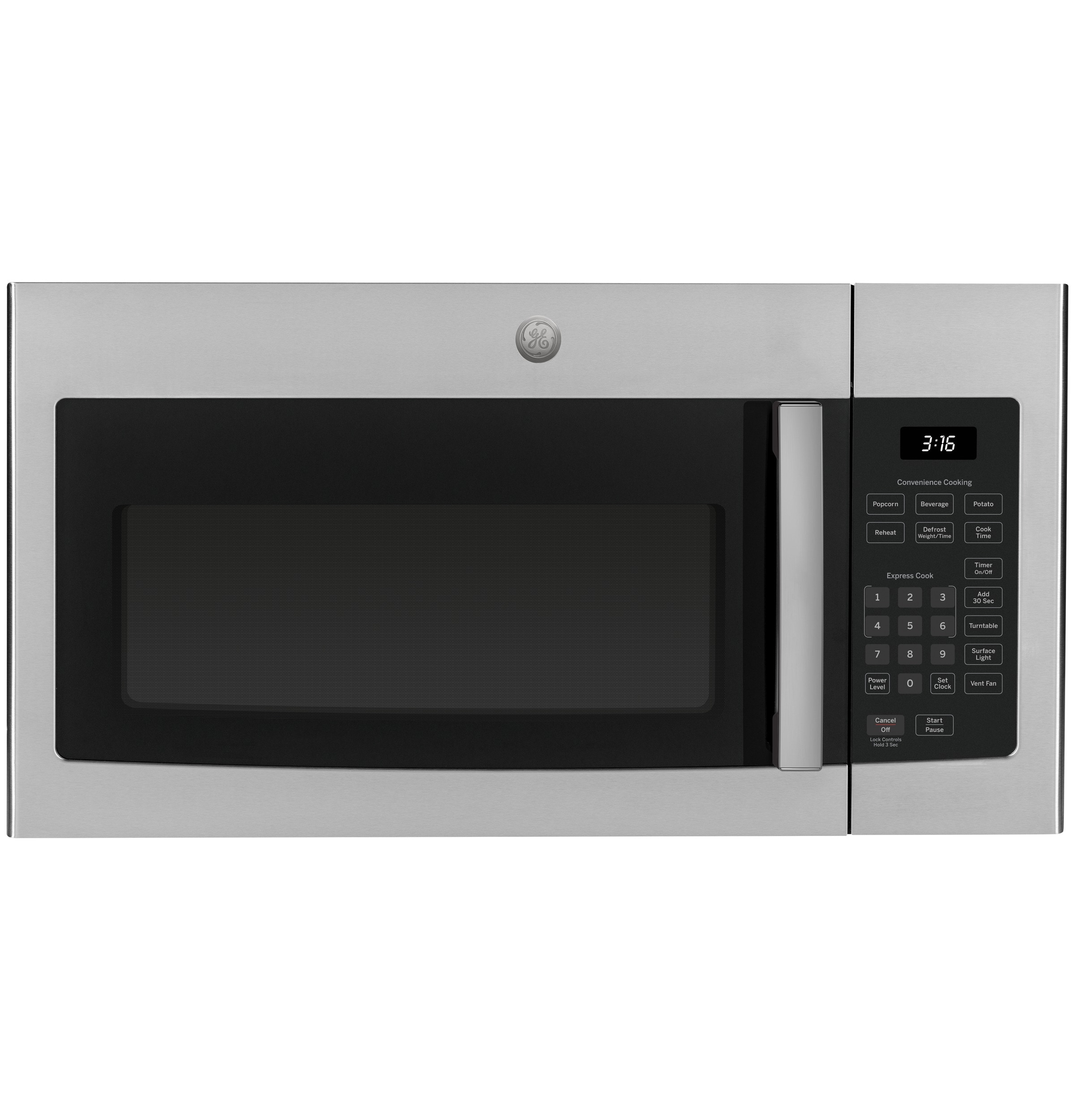 Horno de microondas sobre la estufa de 1.6 pies cúbicos y 29.9 pulgadas ( Acero inoxidable ) GE JVM3160RFSS