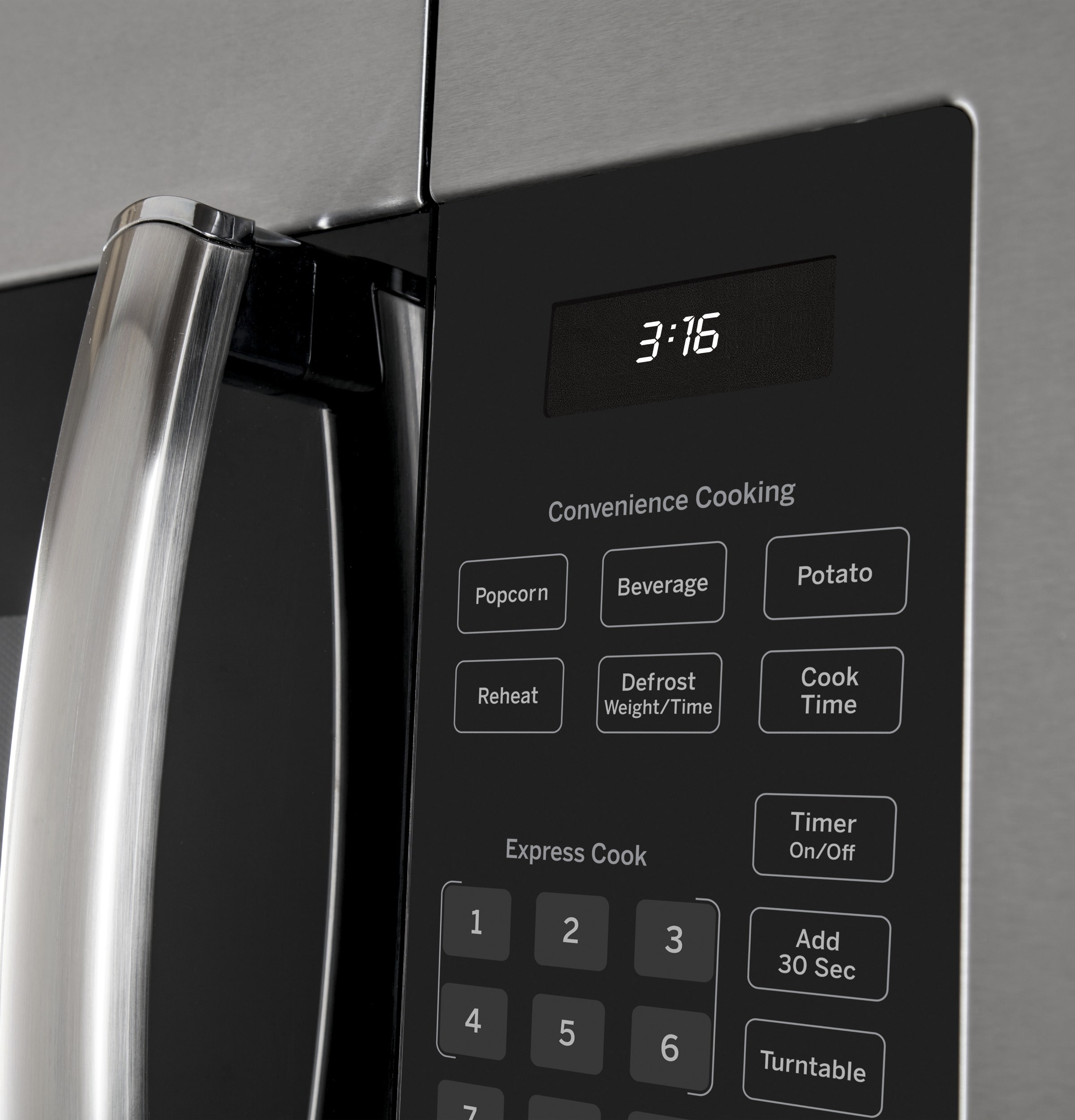 Horno de microondas sobre la estufa de 1.6 pies cúbicos y 29.9 pulgadas ( Acero inoxidable ) GE JVM3160RFSS