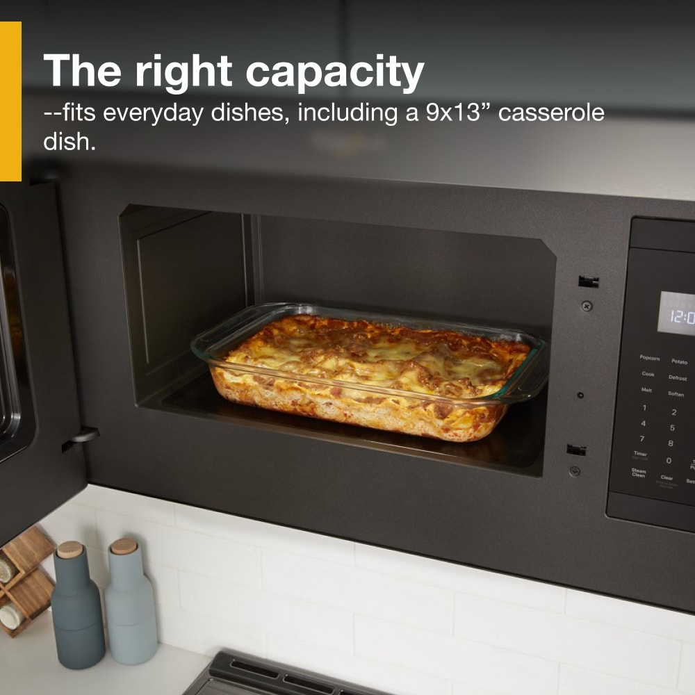 Microondas Empotrado de Diseño con 1.1 pies cúbicos y 30 pulgadas con Función de Cocina con Sensor (Negro Acero Inoxidable)