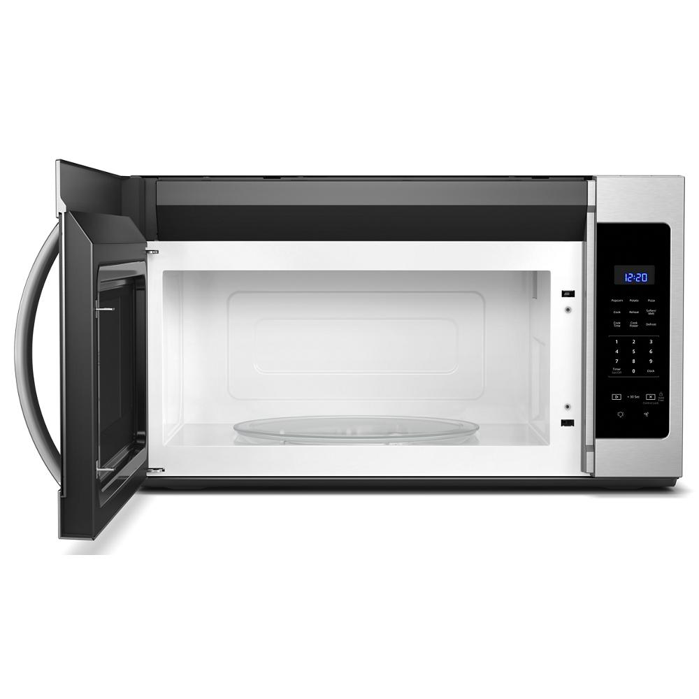 Microondas de 2 velocidades Whirlpool de 1.7 pies cúbicos y 29.94 pulgadas en acero inoxidable para montaje sobre la estufa