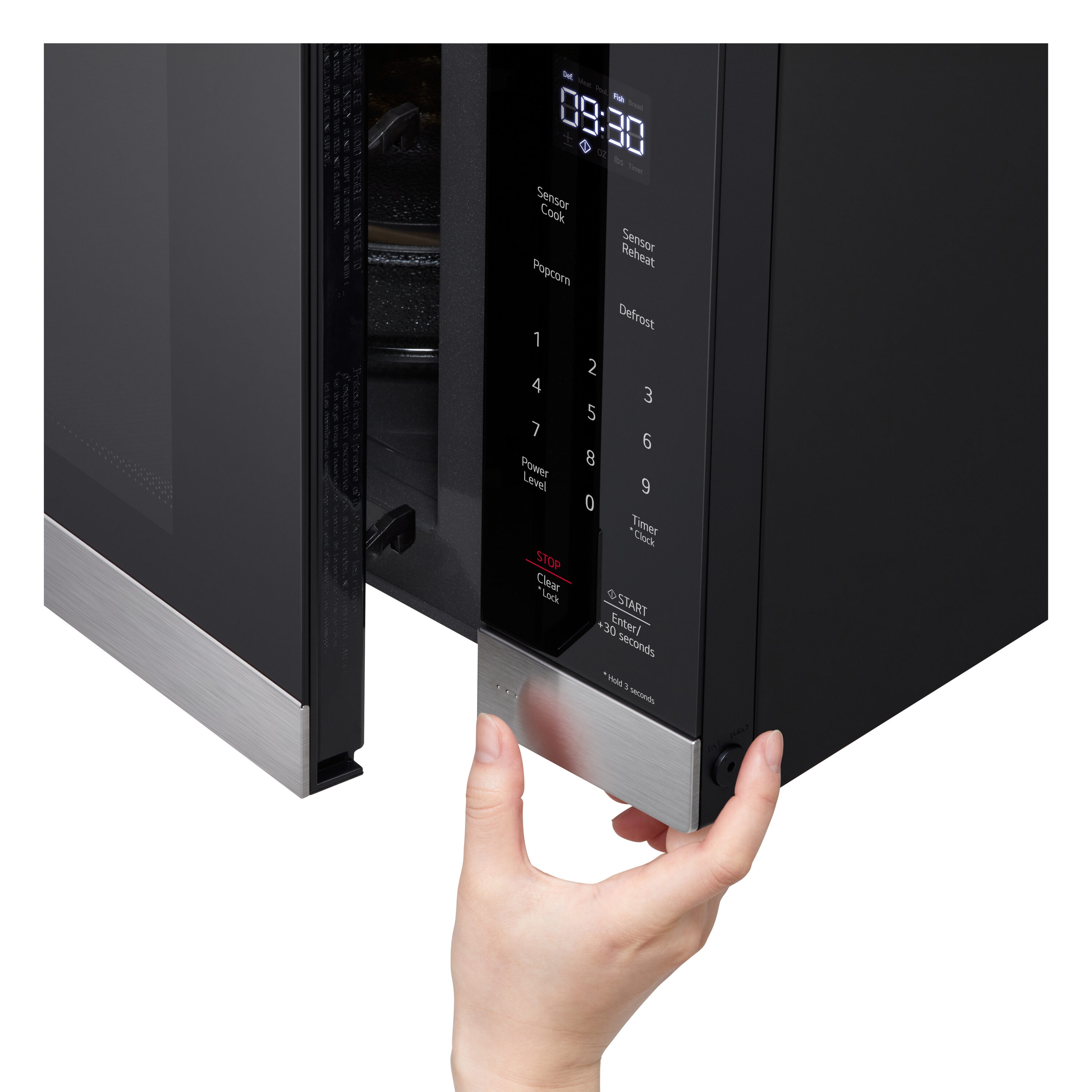 Microondas de mostrador LG de 2 pies cúbicos y 1200 vatios con controles de cocción sensorial (Acero inoxidable) MSER2090S.