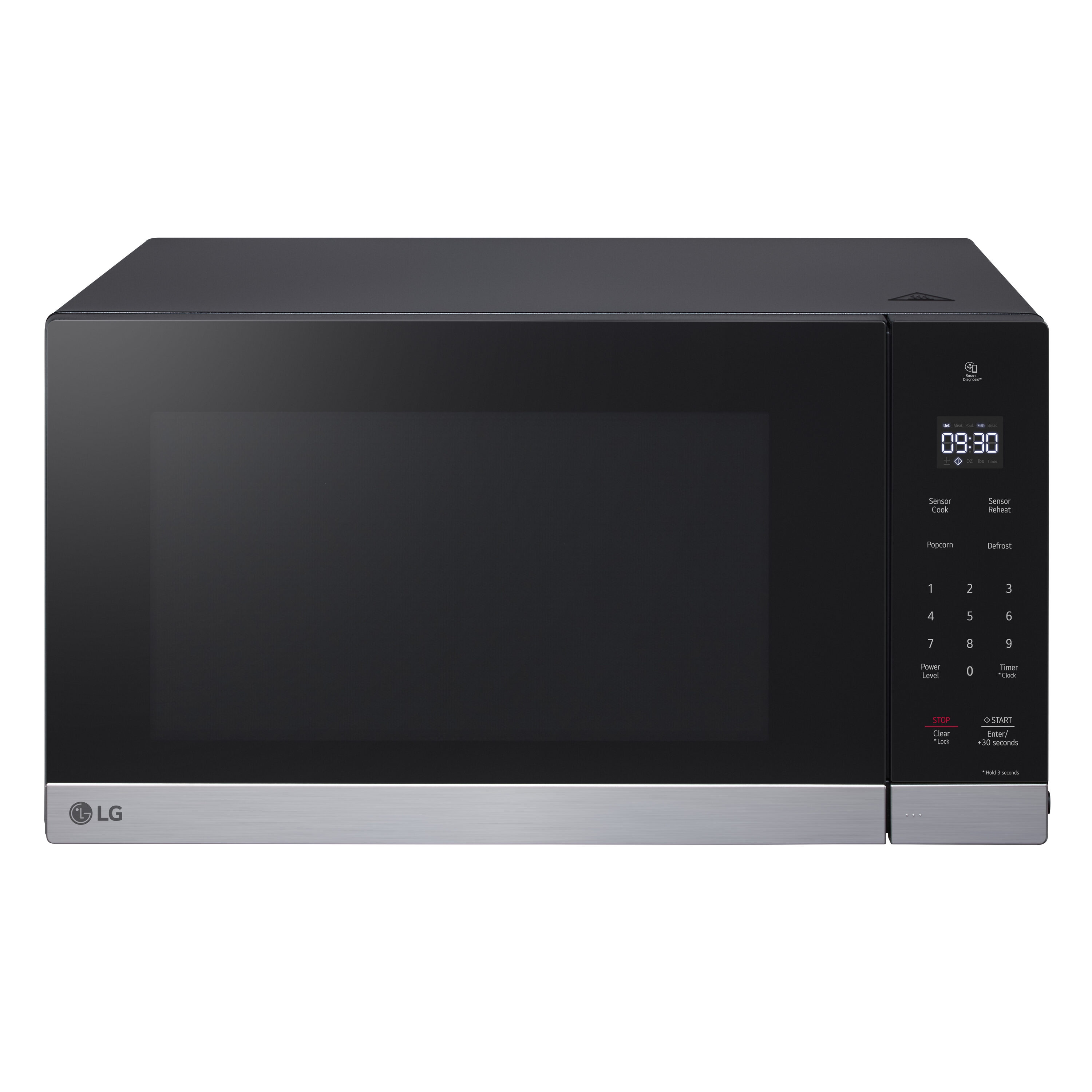 Microondas de mostrador LG de 2 pies cúbicos y 1200 vatios con controles de cocción sensorial (Acero inoxidable) MSER2090S.