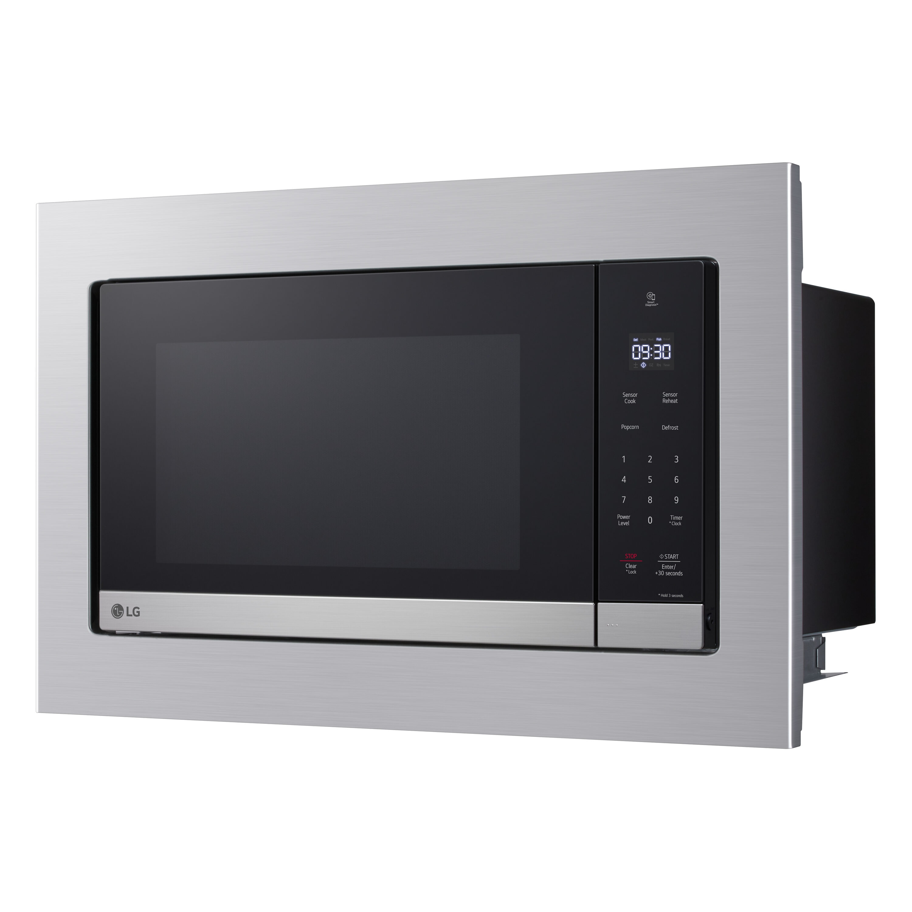 Microondas de mostrador LG de 2 pies cúbicos y 1200 vatios con controles de cocción sensorial (Acero inoxidable) MSER2090S.