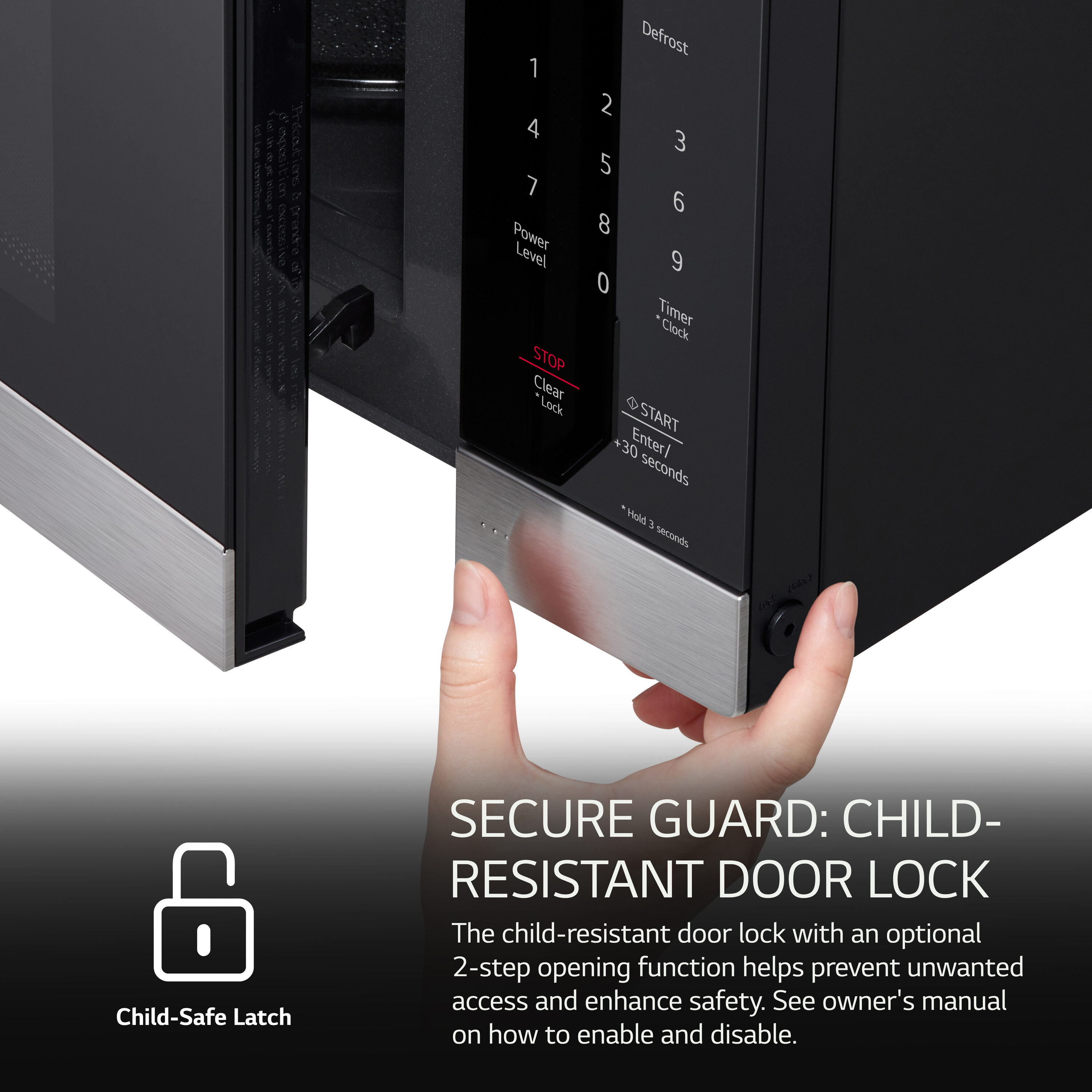 Microondas de mostrador LG de 2 pies cúbicos y 1200 vatios con controles de cocción sensorial (Acero inoxidable) MSER2090S.