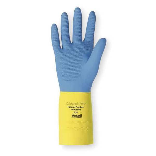 Guantes resistentes a químicos de Ansell de 13", látex natural/neopreno, 10, 1 par - 87-224.