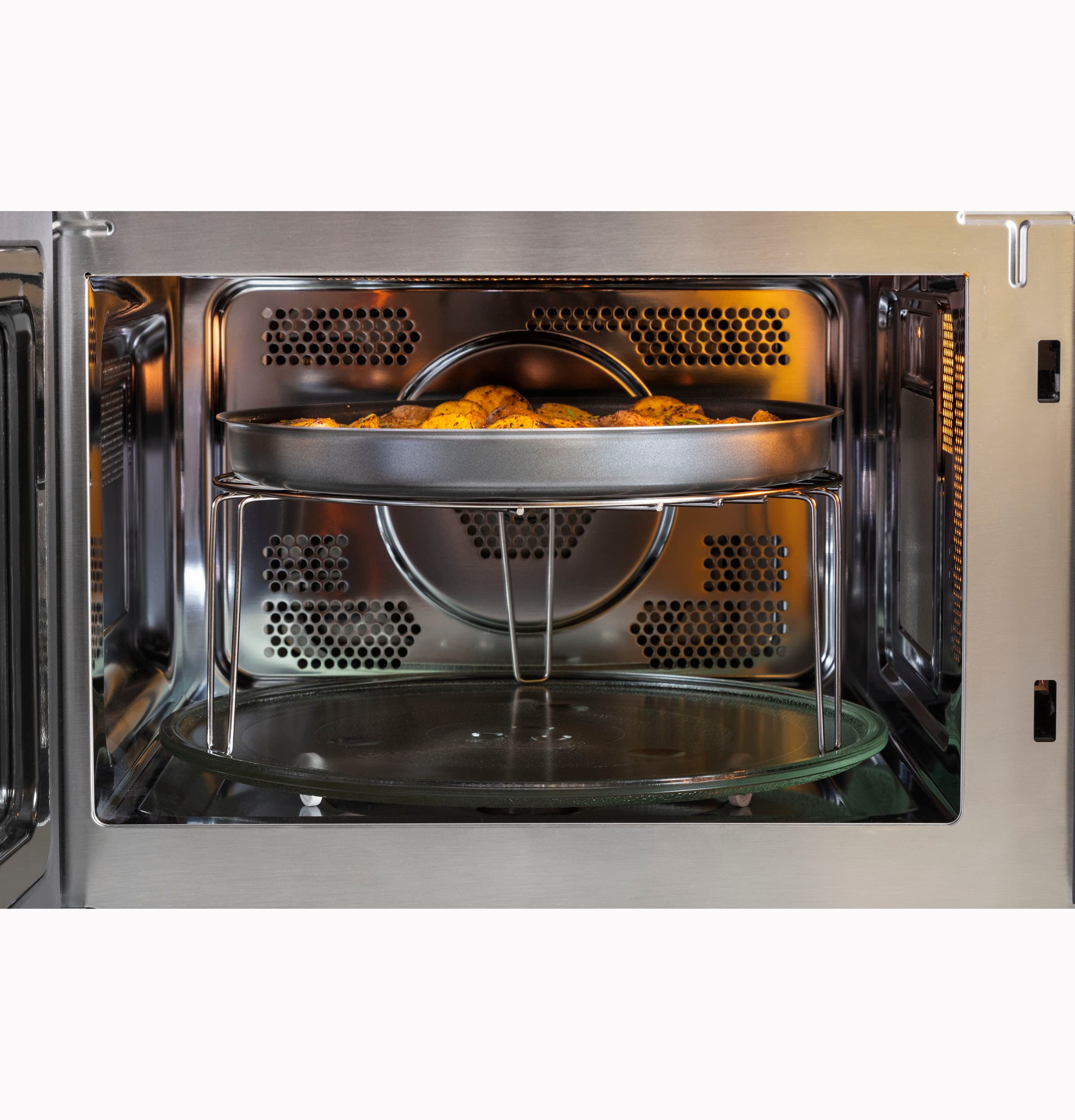 Microondas de Convección y Freidora de Aire de Mostrador de Acero Inoxidable de 1.0 pies cúbicos (menos de 1.5 pies cúbicos) y 1050 vatios de Potencia de General Electric (GE)