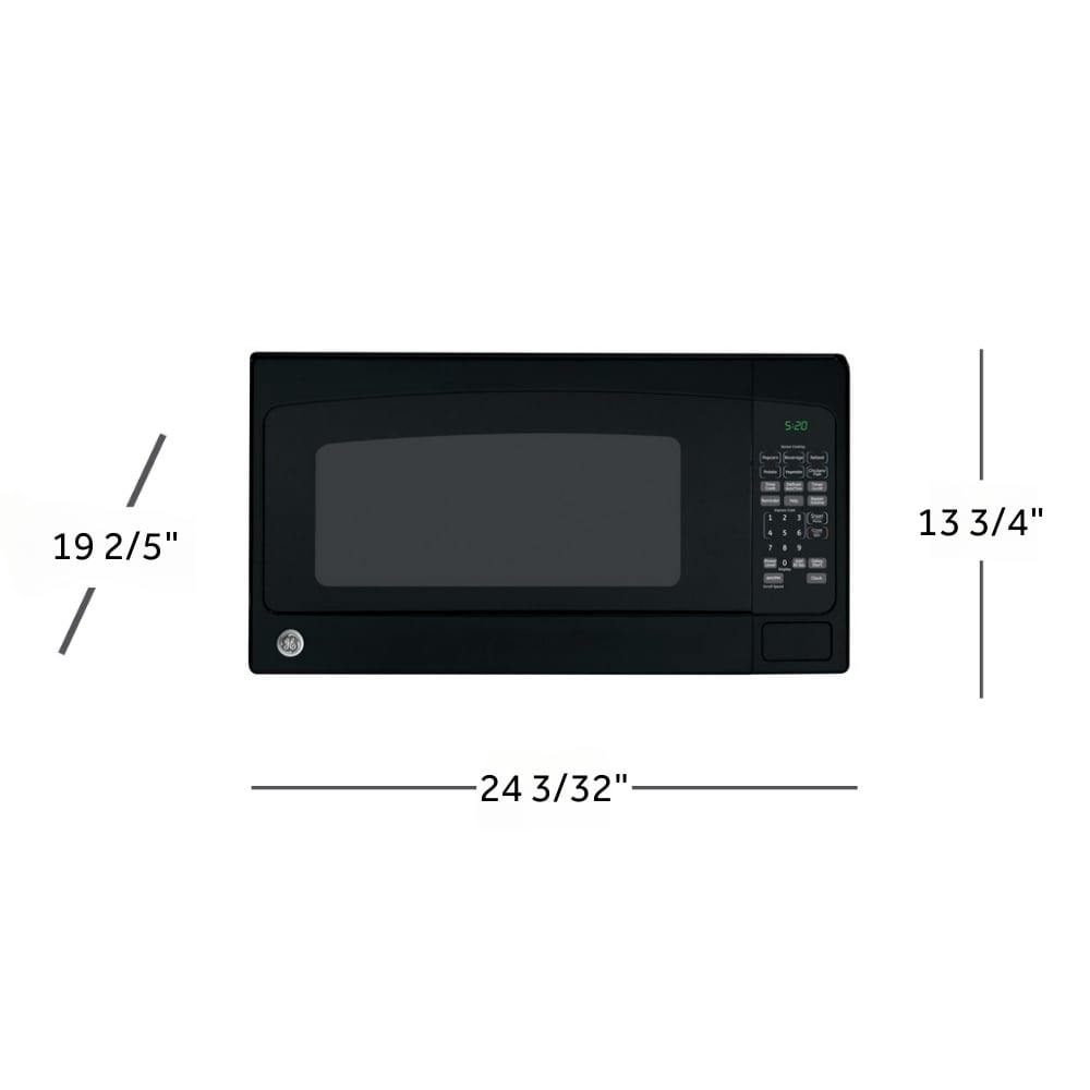 Microondas de encimera GE de 2.0 pies cúbicos de capacidad (Mayor a 1.5 pies cúbicos) con controles de cocción con sensor de 1200 watts (Negro)
