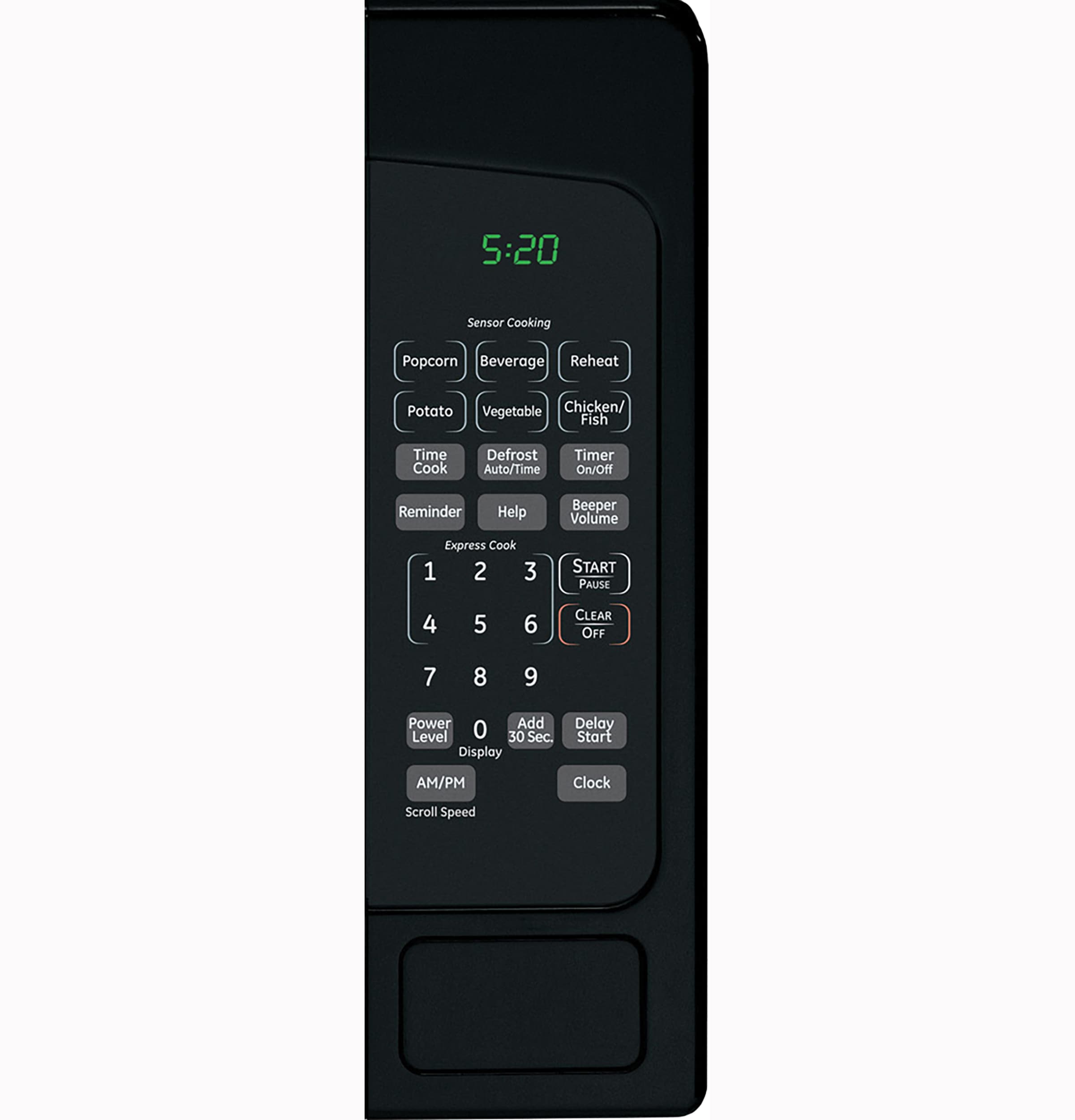 Microondas de encimera GE de 2.0 pies cúbicos de capacidad (Mayor a 1.5 pies cúbicos) con controles de cocción con sensor de 1200 watts (Negro)