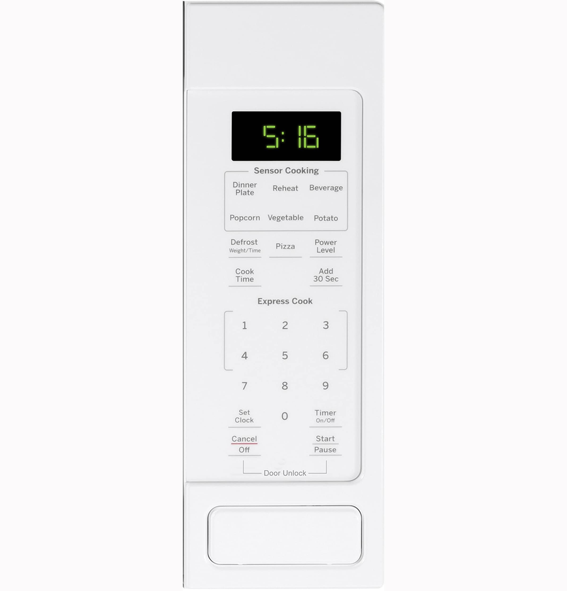 Horno de microondas de sobremesa blanco con controles de cocción por sensor de 1150 watts y capacidad de 1.6 pies cúbicos (más de 1.5 pies cúbicos) de GE