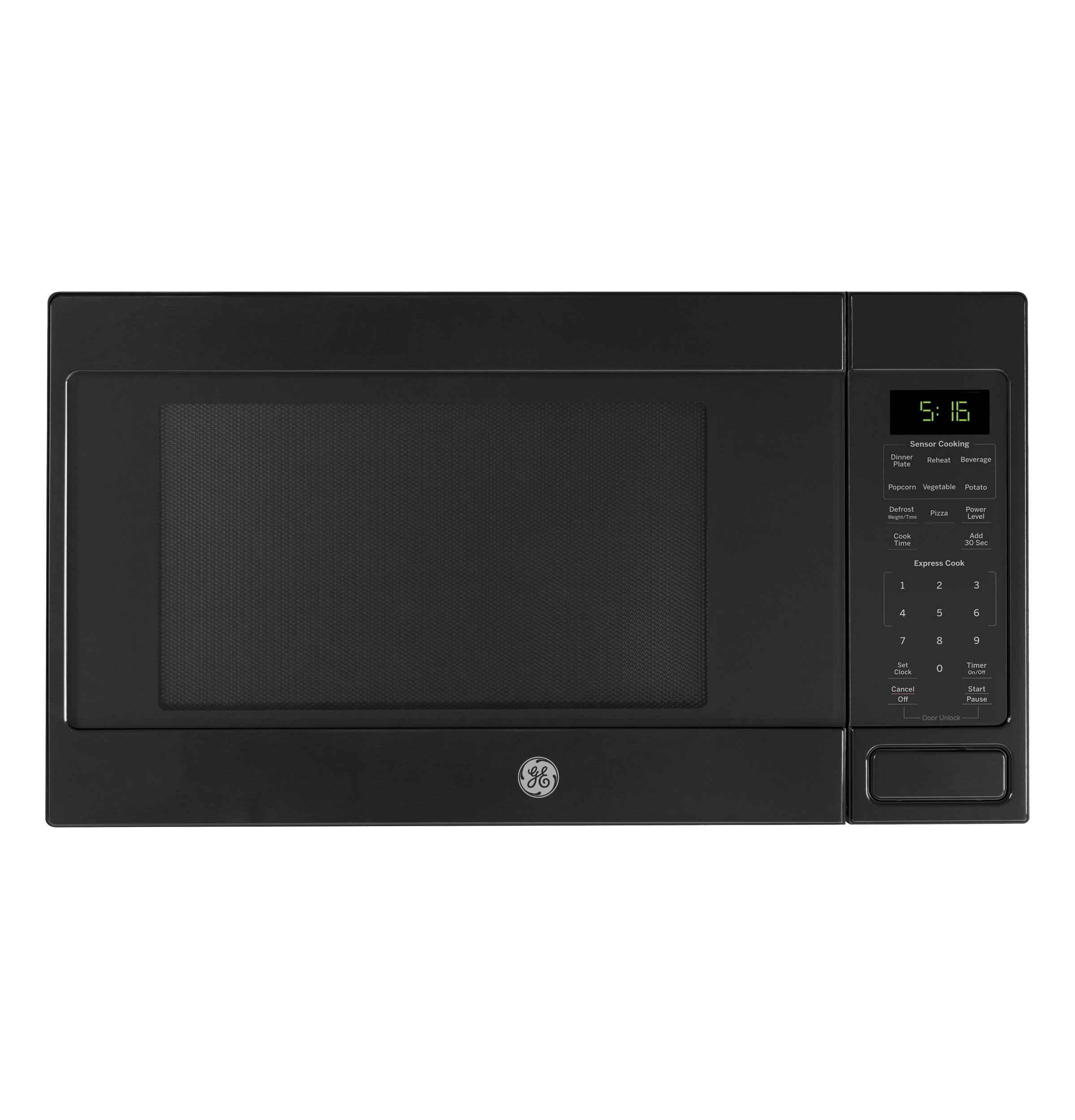Microondas de Encimera GE de 1.6 pies cúbicos (Más de 1.5 pies cúbicos) 1150 vatios con Controles de Cocción por Sensor (Negro)