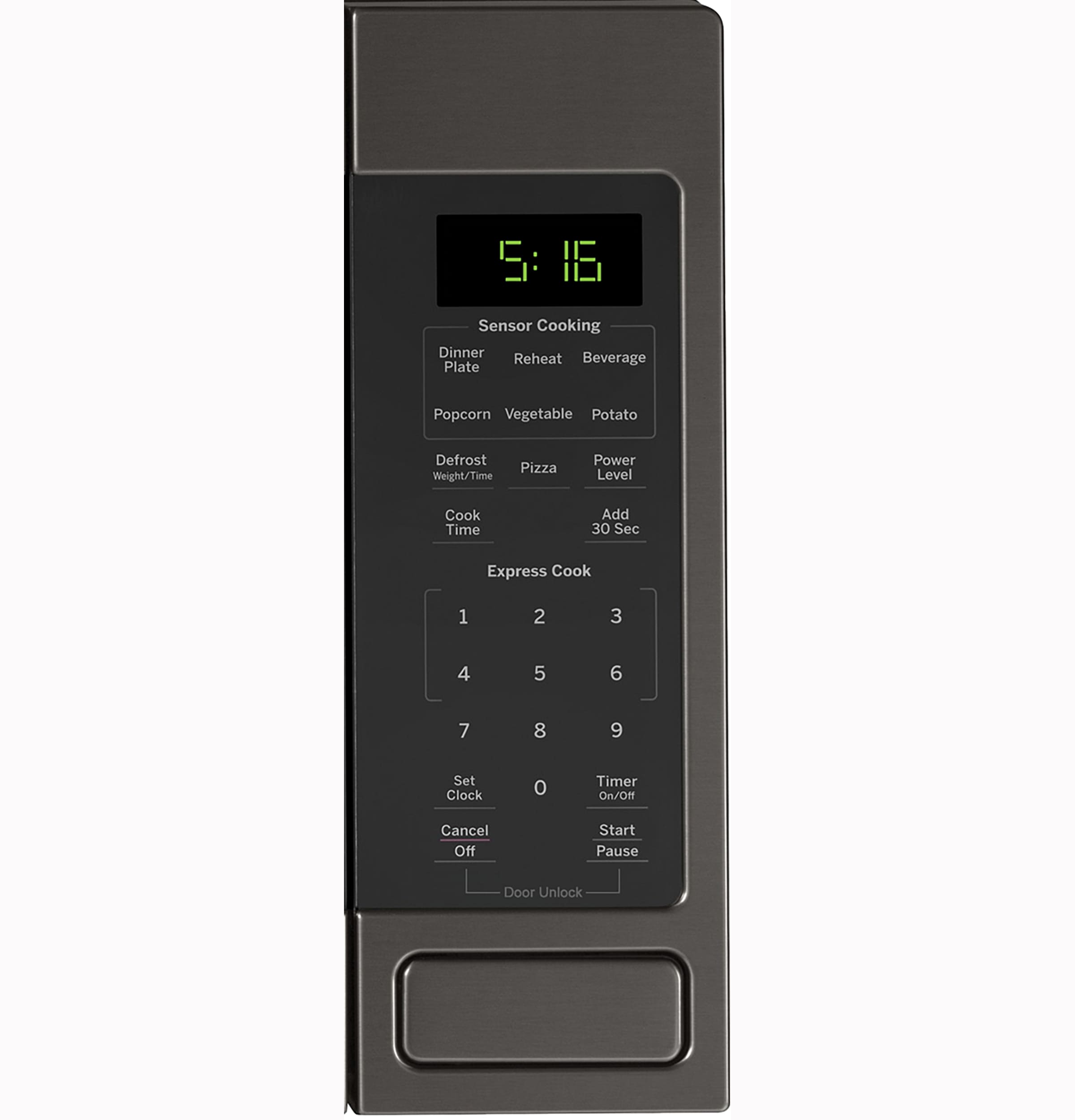 Microondas de encimera GE de 1.6 pies cúbicos (más de 1.5 pies cúbicos) con controles de cocción por sensor de 1150 vatios (acero inoxidable negro)
