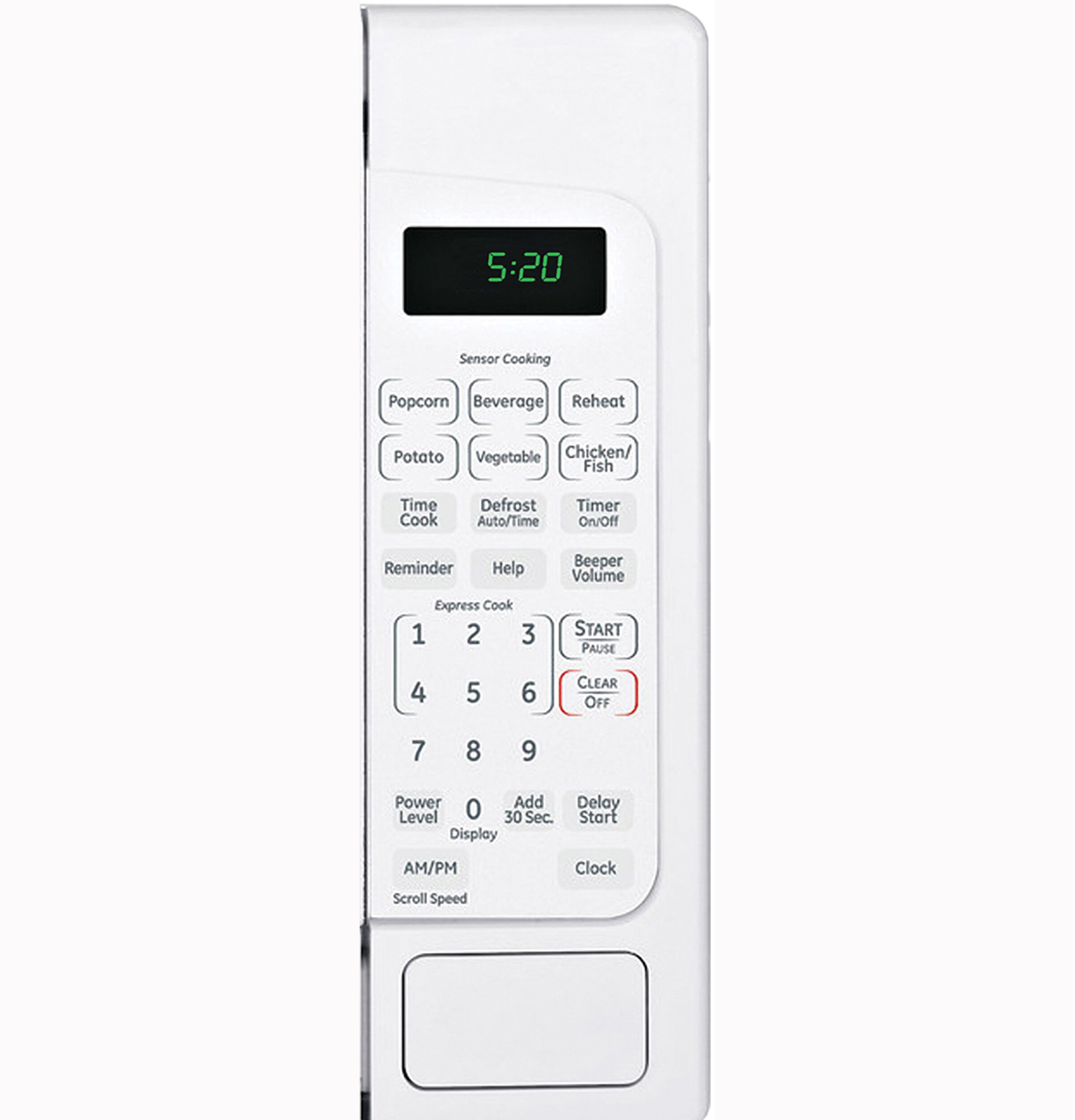 Horno de microondas de mostrador GE de 2.0 pies cúbicos grande (Más de 1.5 pies cúbicos) con controles de cocción por sensor de 1200 vatios (Blanco)