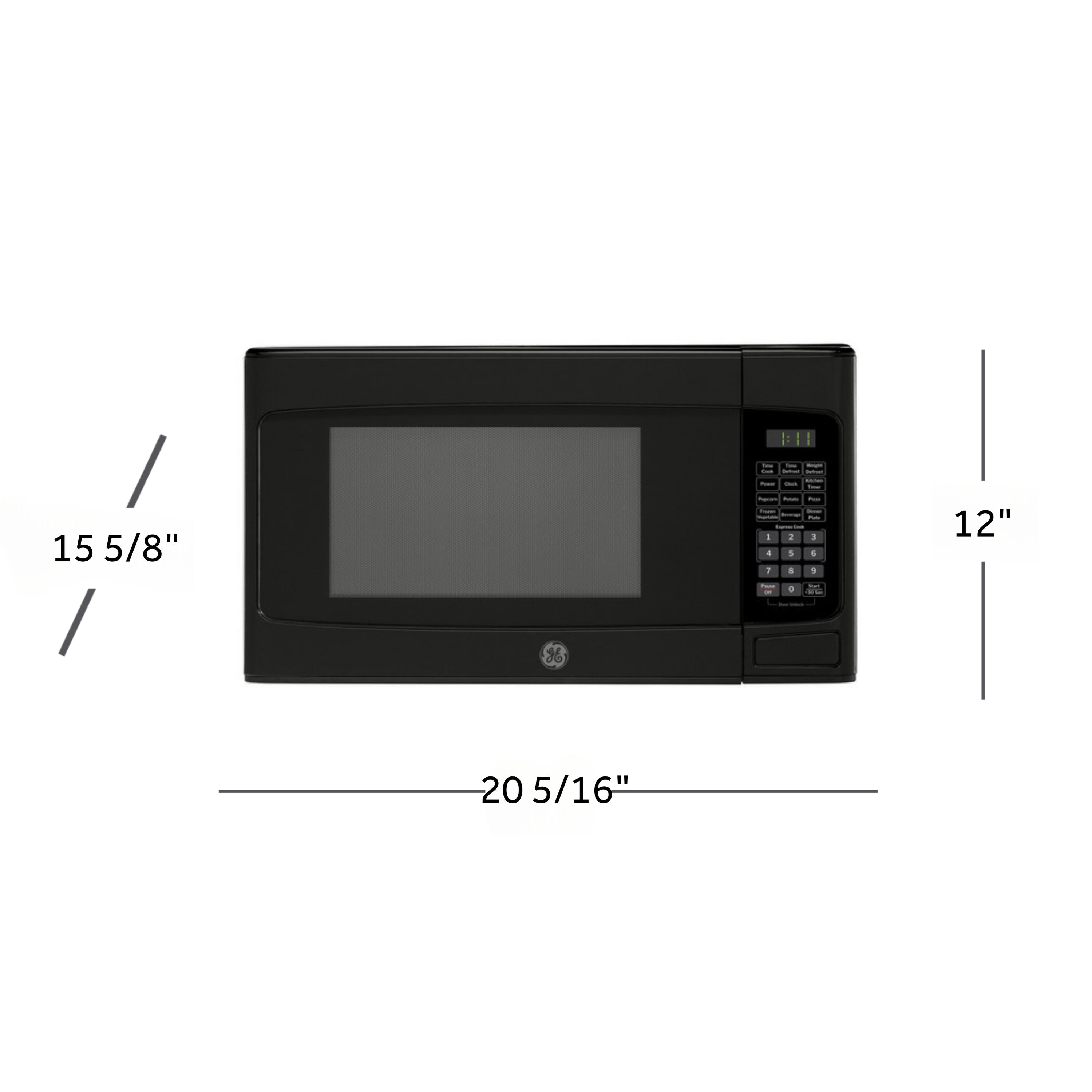 Horno de microondas de mostrador de 1.1 pies cúbicos y 950 vatios, color negro