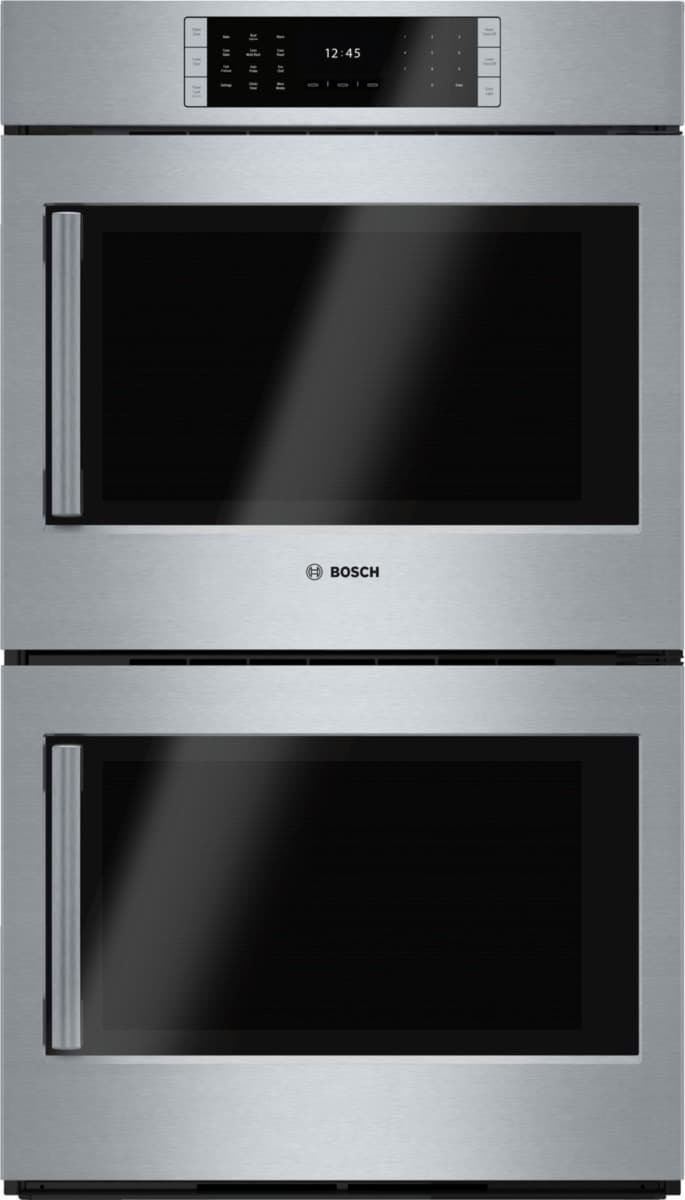Horno de pared eléctrico doble de 30 pulgadas de la Serie Benchmark de Bosch con auto-limpieza (acero inoxidable)