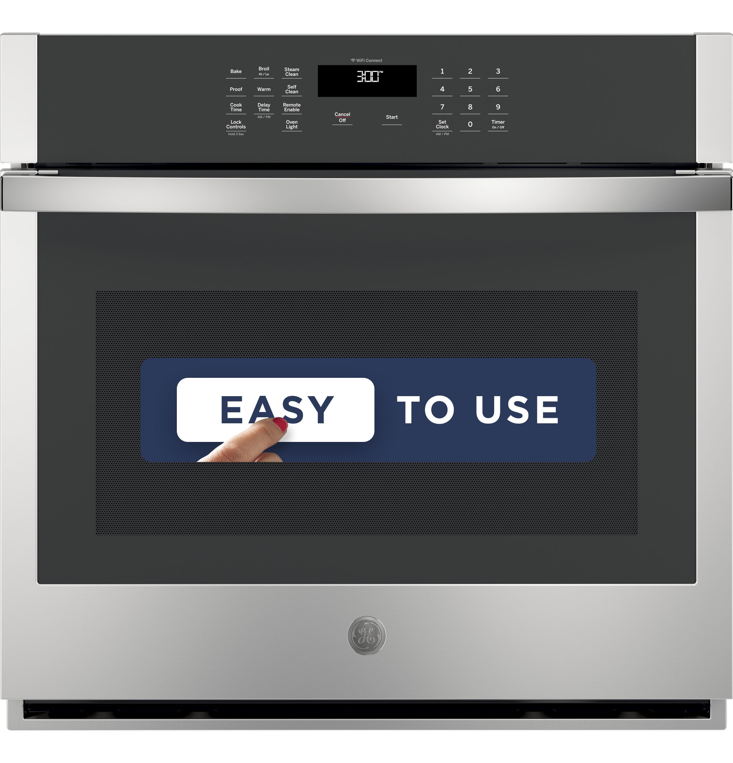 Horno de Pared Eléctrico Individual de 30 pulgadas con Tecnología Inteligente y Limpieza a Vapor (Acero Inoxidable) JTS3000SNSS