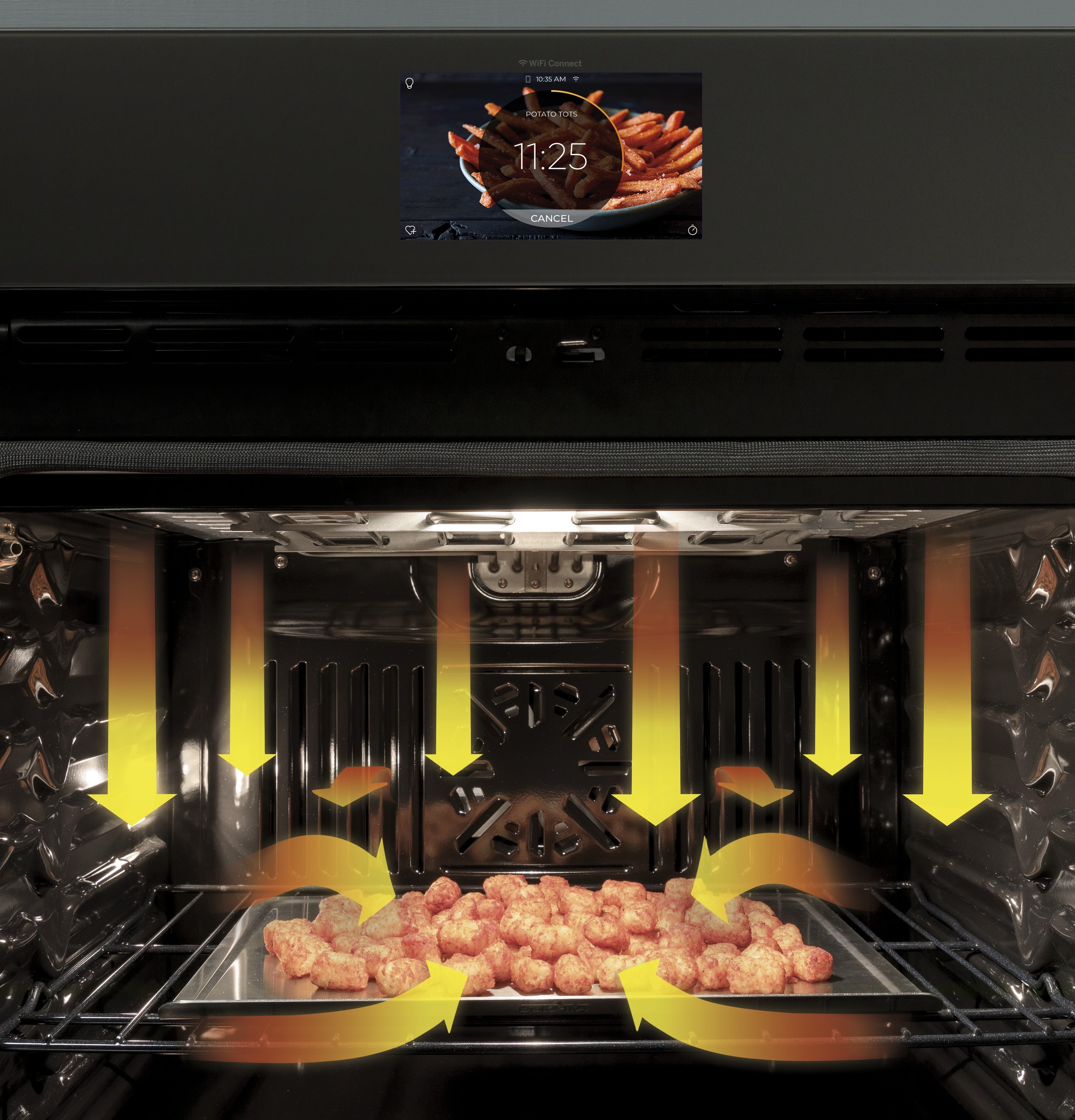 Horno de Pared Eléctrico Individual Inteligente de 30 pulgadas GE Profile con Freidora de Aire, Convección Verdadera y Autolimpieza con Vapor (Acero Inoxidable)