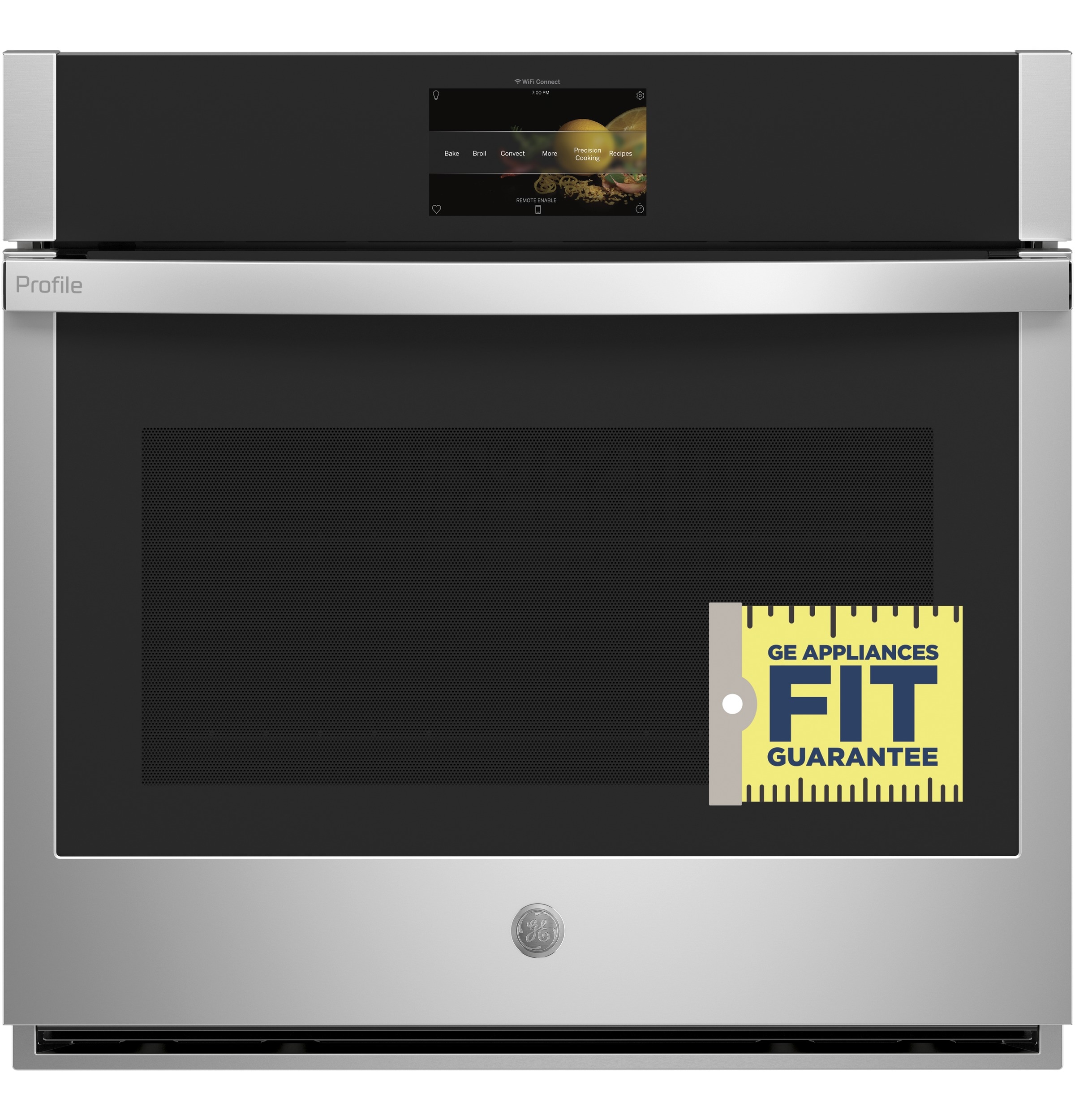 Horno de Pared Eléctrico Individual Inteligente de 30 pulgadas GE Profile con Freidora de Aire, Convección Verdadera y Autolimpieza con Vapor (Acero Inoxidable)