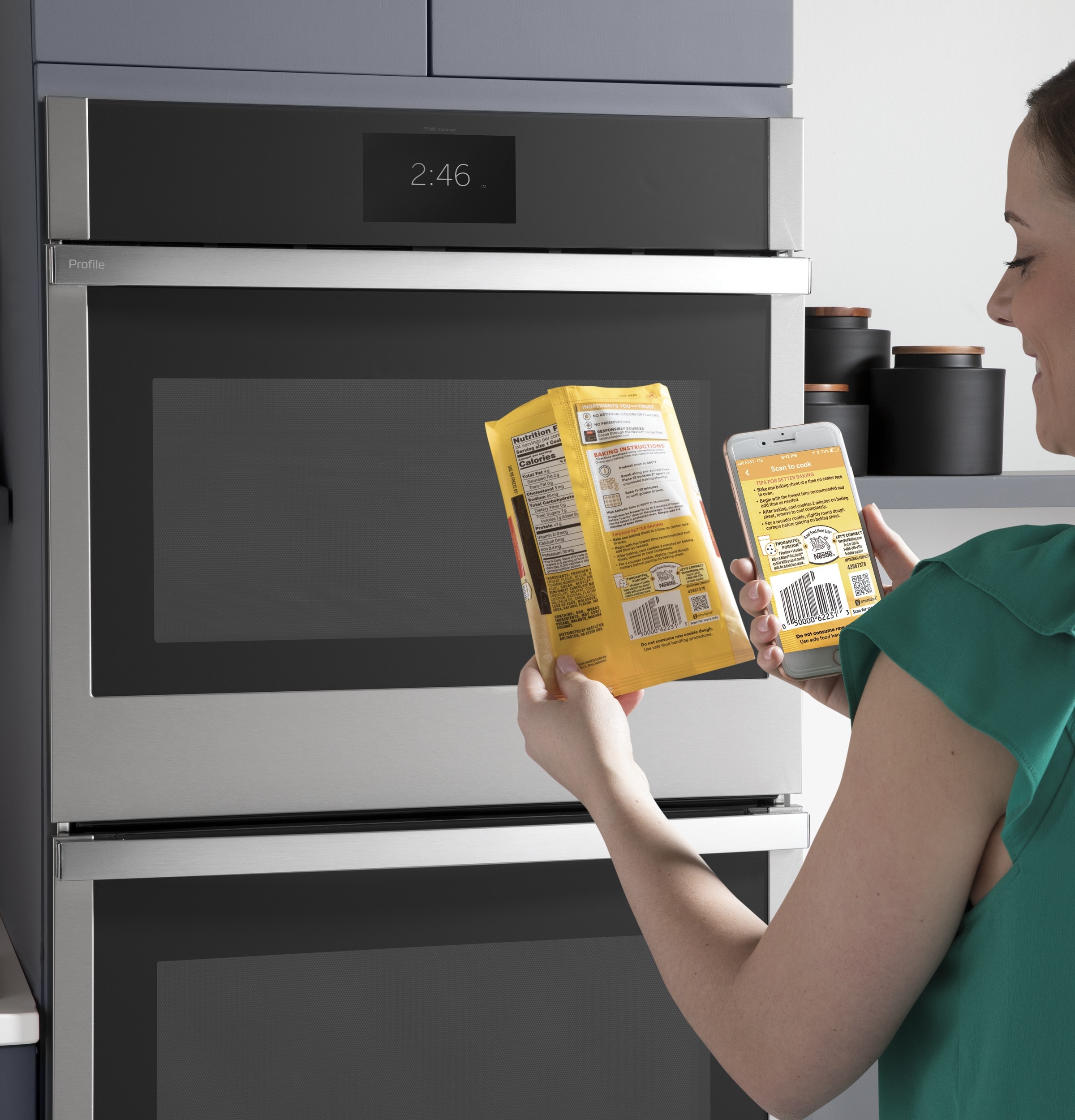 Horno de Pared Eléctrico Individual Inteligente de 30 pulgadas GE Profile con Freidora de Aire, Convección Verdadera y Autolimpieza con Vapor (Acero Inoxidable)