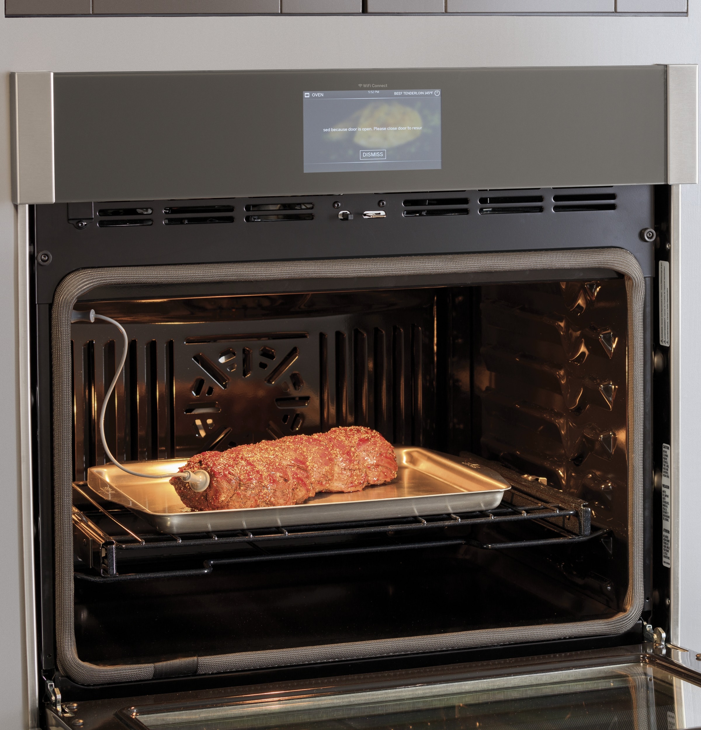 Horno de Pared Eléctrico Individual Inteligente de 30 pulgadas GE Profile con Freidora de Aire, Convección Verdadera y Autolimpieza con Vapor (Acero Inoxidable)